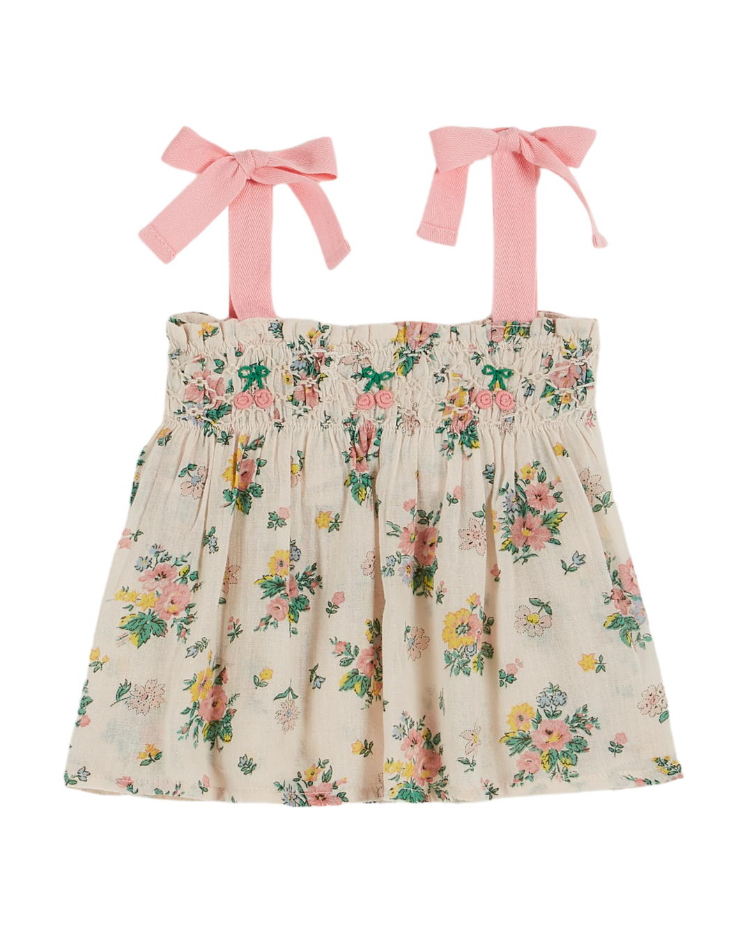 Top - Smocké printemps rose