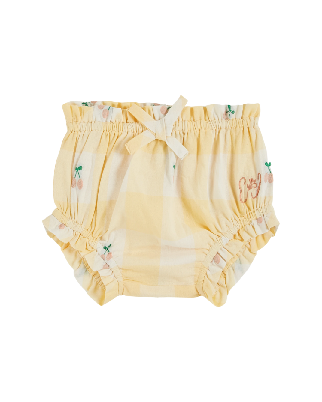 Yellow gingham cherry bloomers