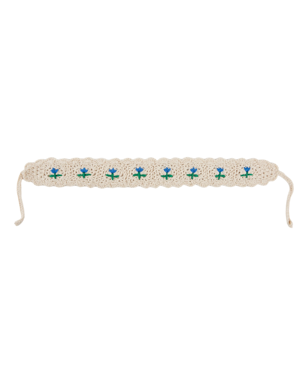 Ecru flower crochet headband