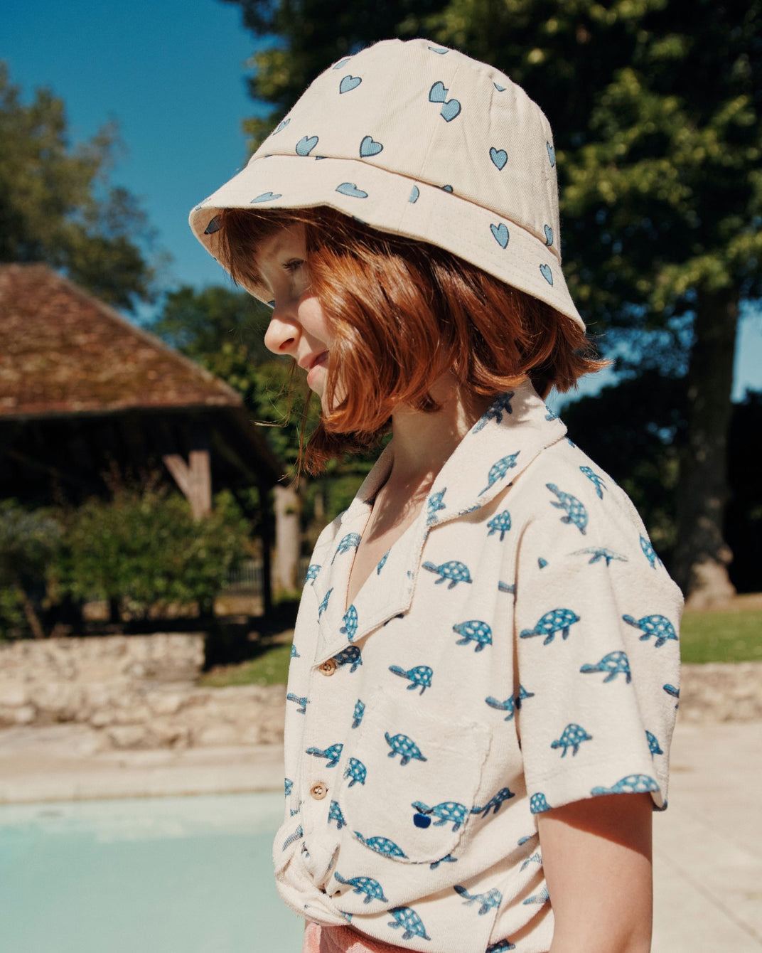 Bob enfant coeurs écru