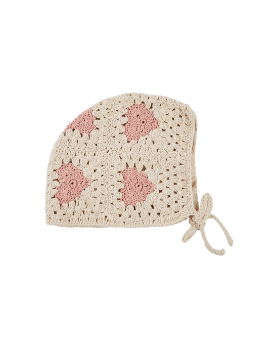 emile et ida Beguin crochet coeurs écru et rose