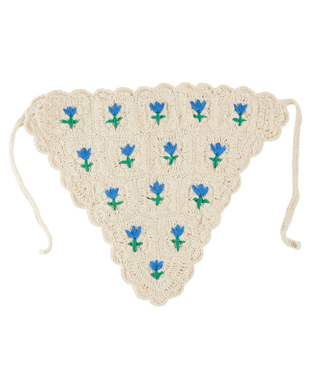 Ecru tulip crochet bandana