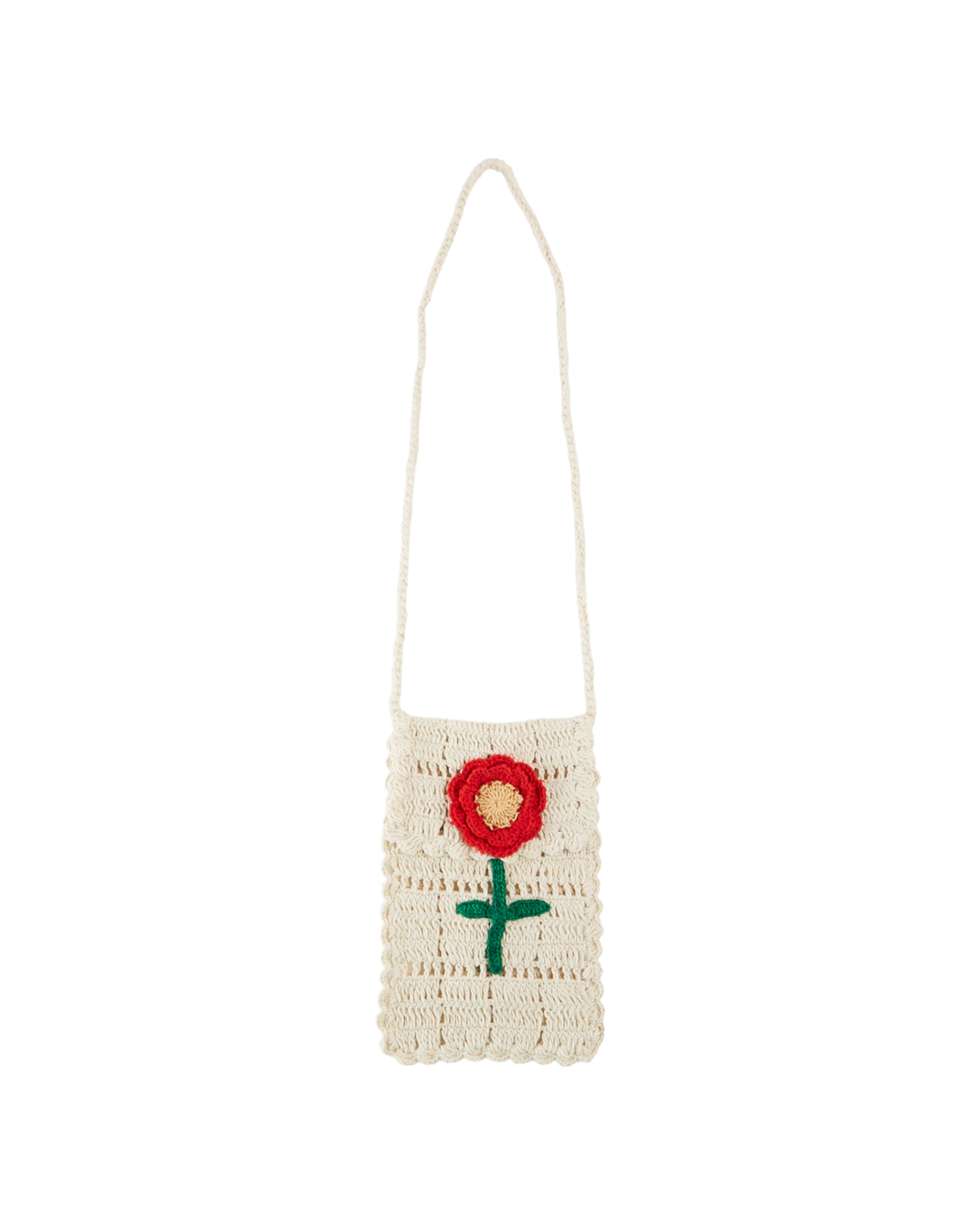 Ecru floral crochet bag