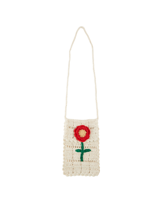 emile et ida Sac crochet à fleurs écru