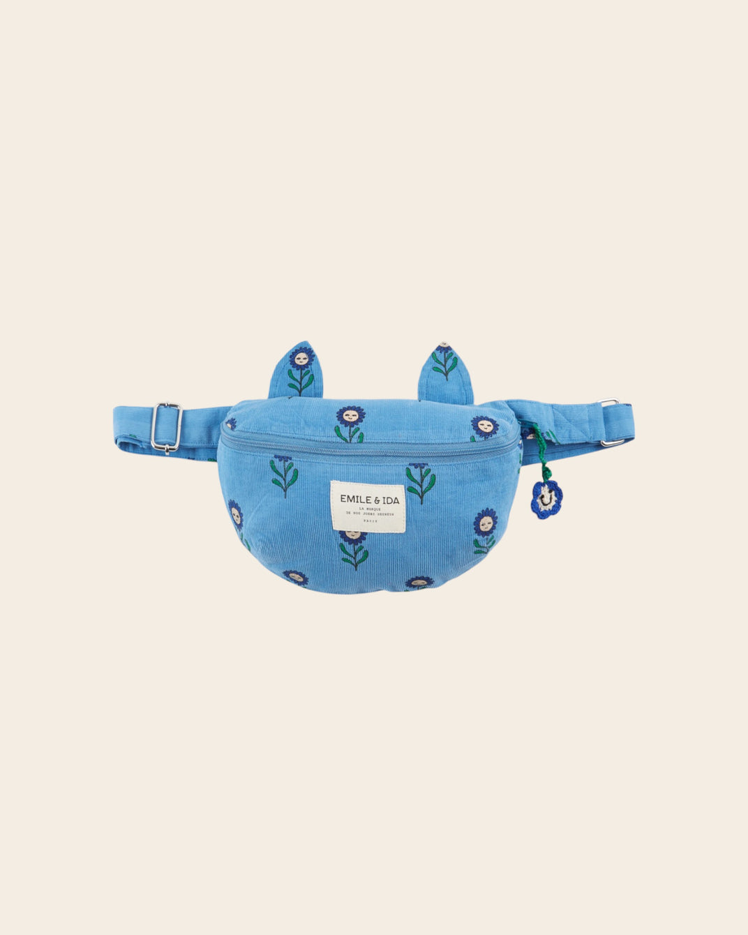 Banane velours chat marguerite bleu