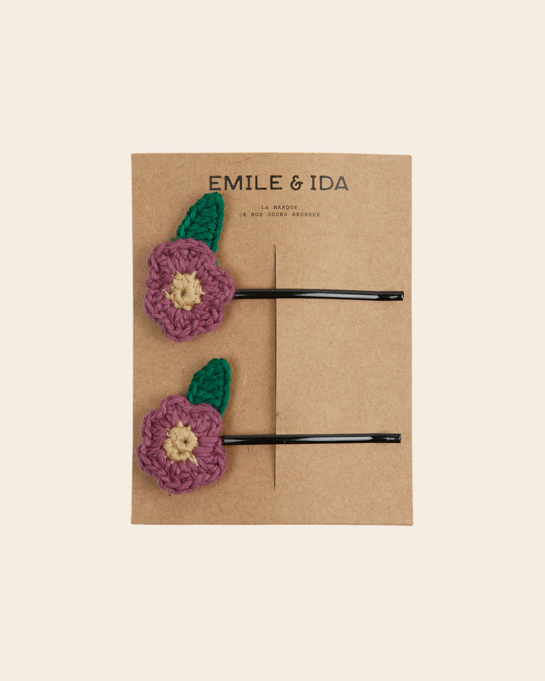 Lot de 2 barrettes fines violet