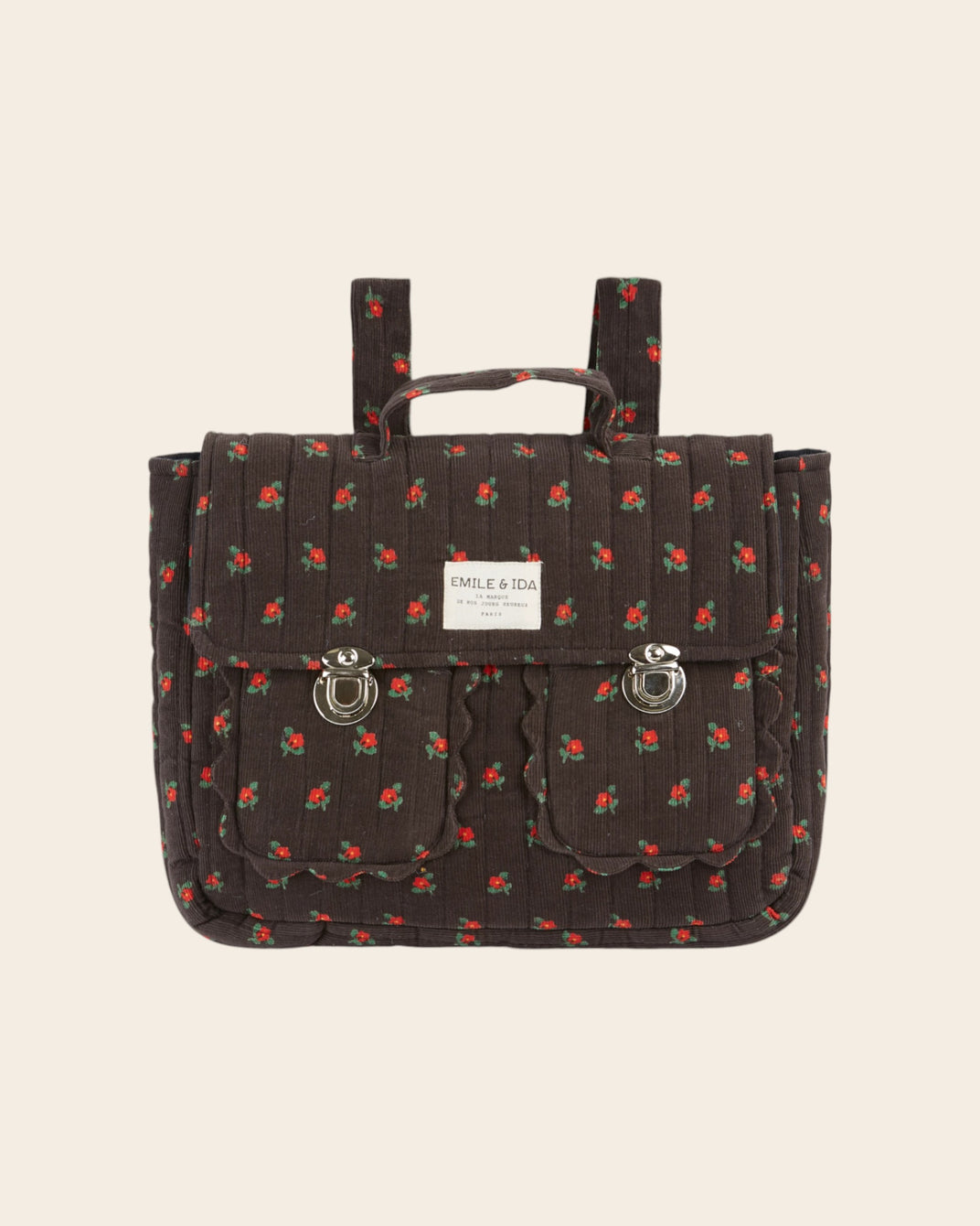 Cartable matelassé poppy noir