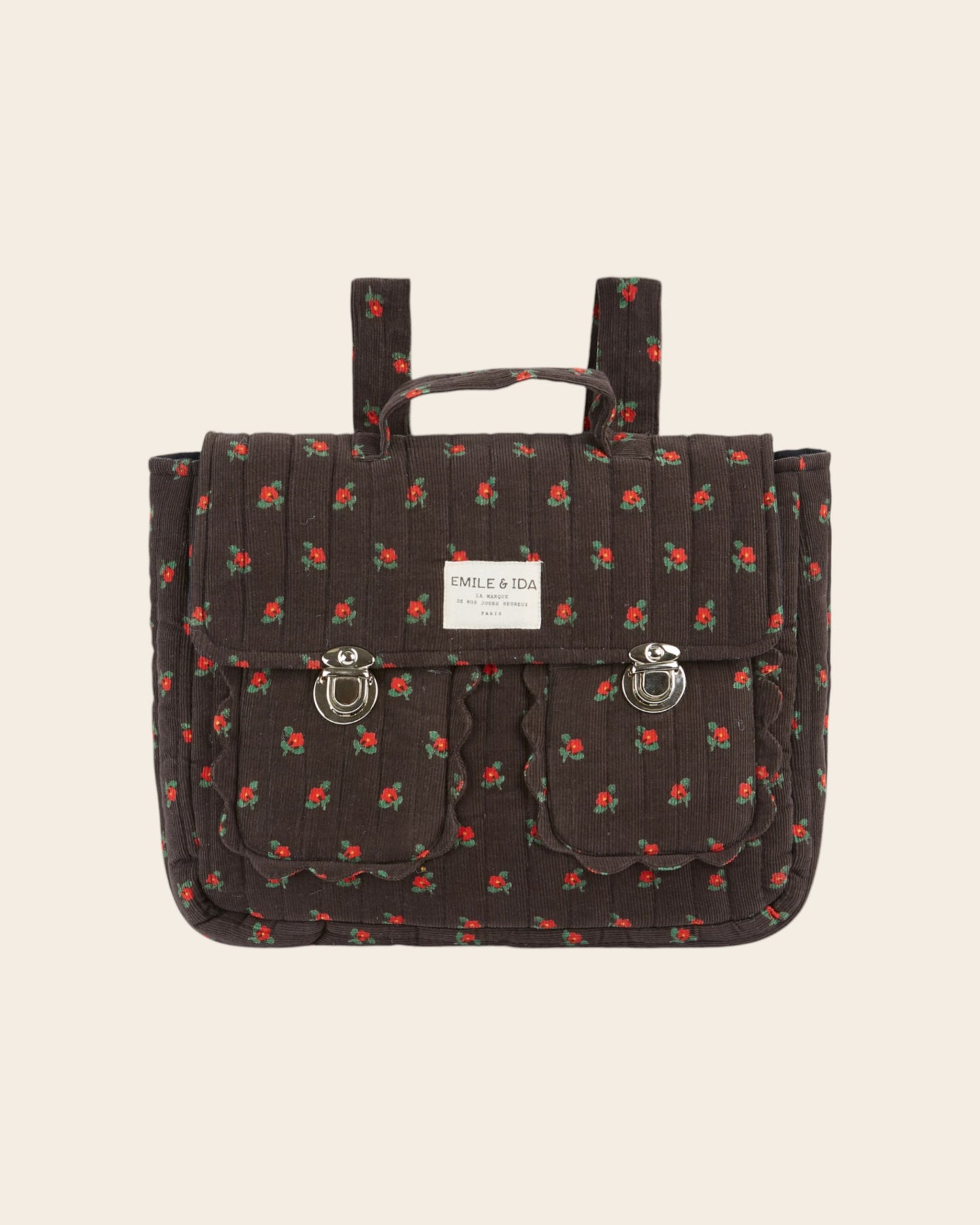 Cartable matelassé poppy noir