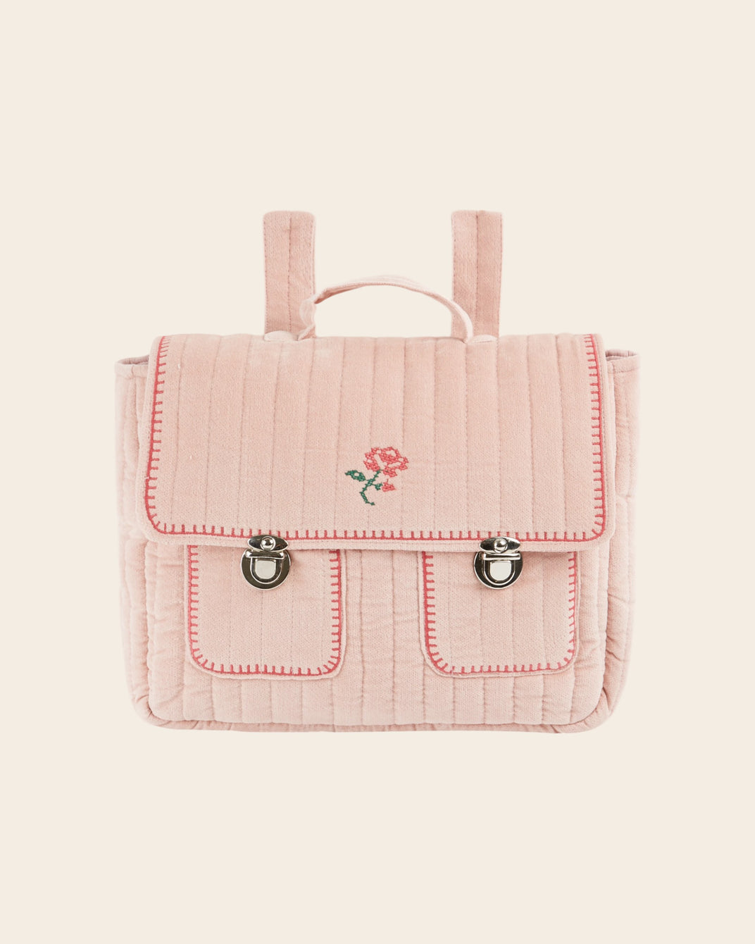 Cartable matelassé rose pâle