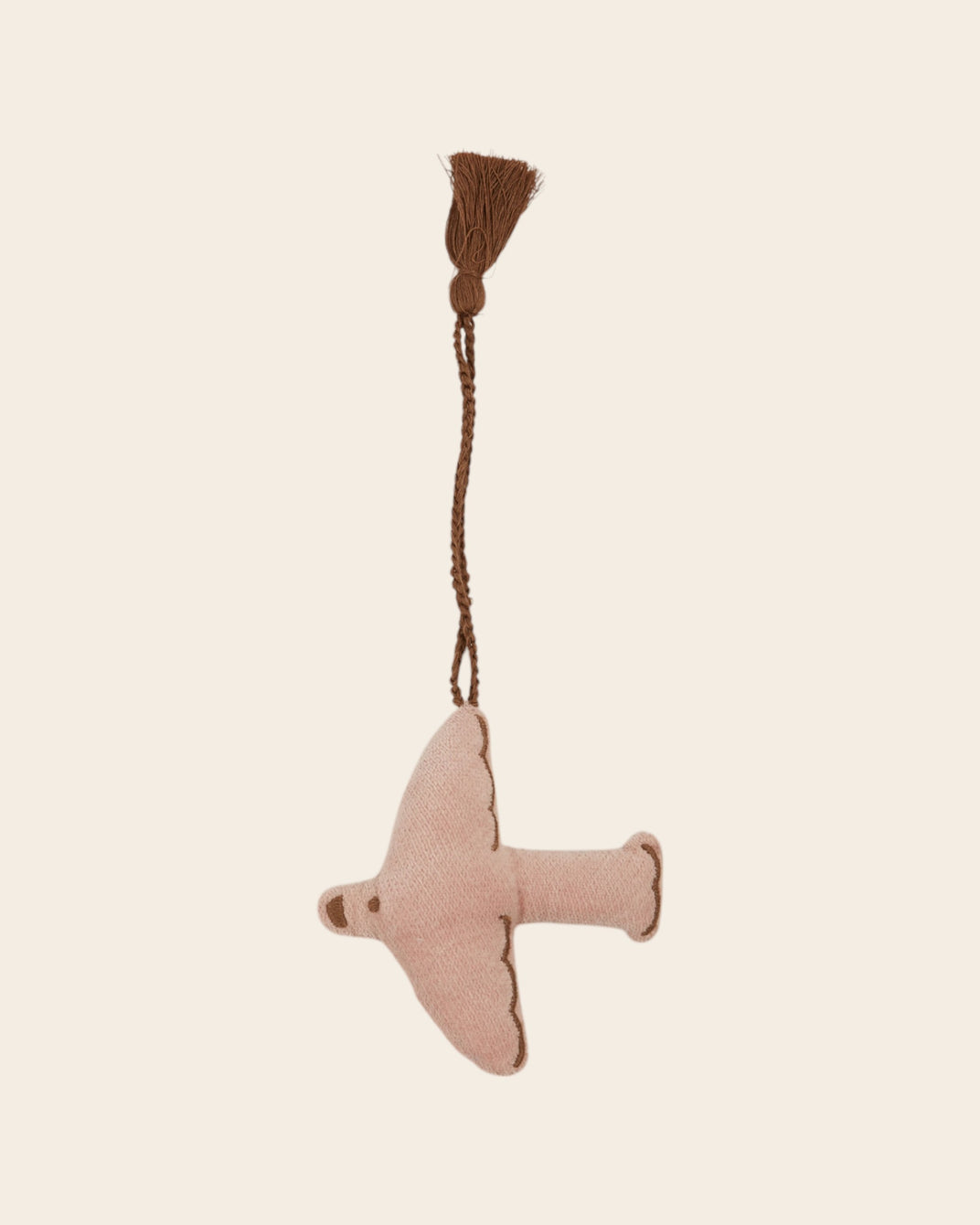 Décoration oiseau velours rose