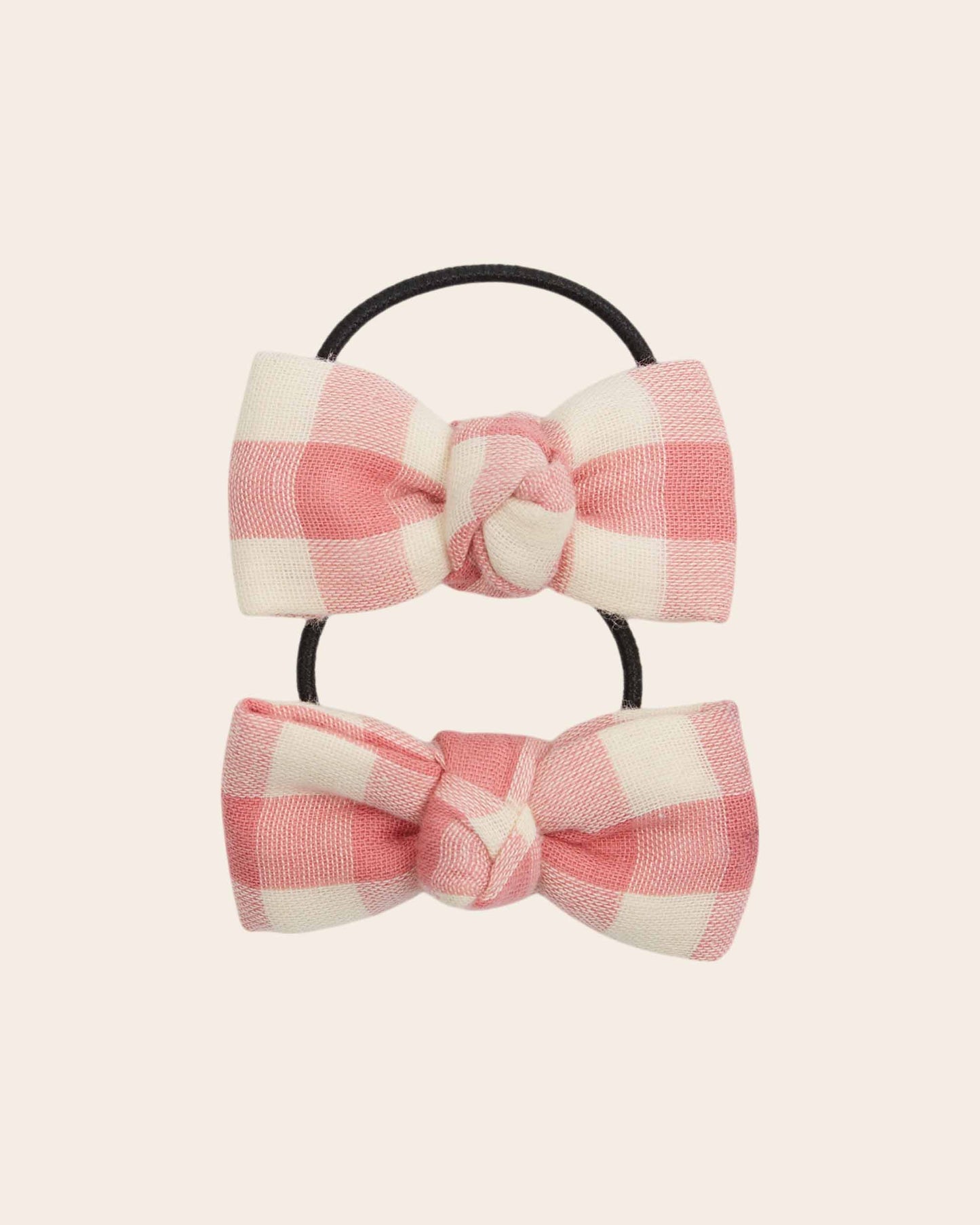 Lot de 2 élastiques vichy rose