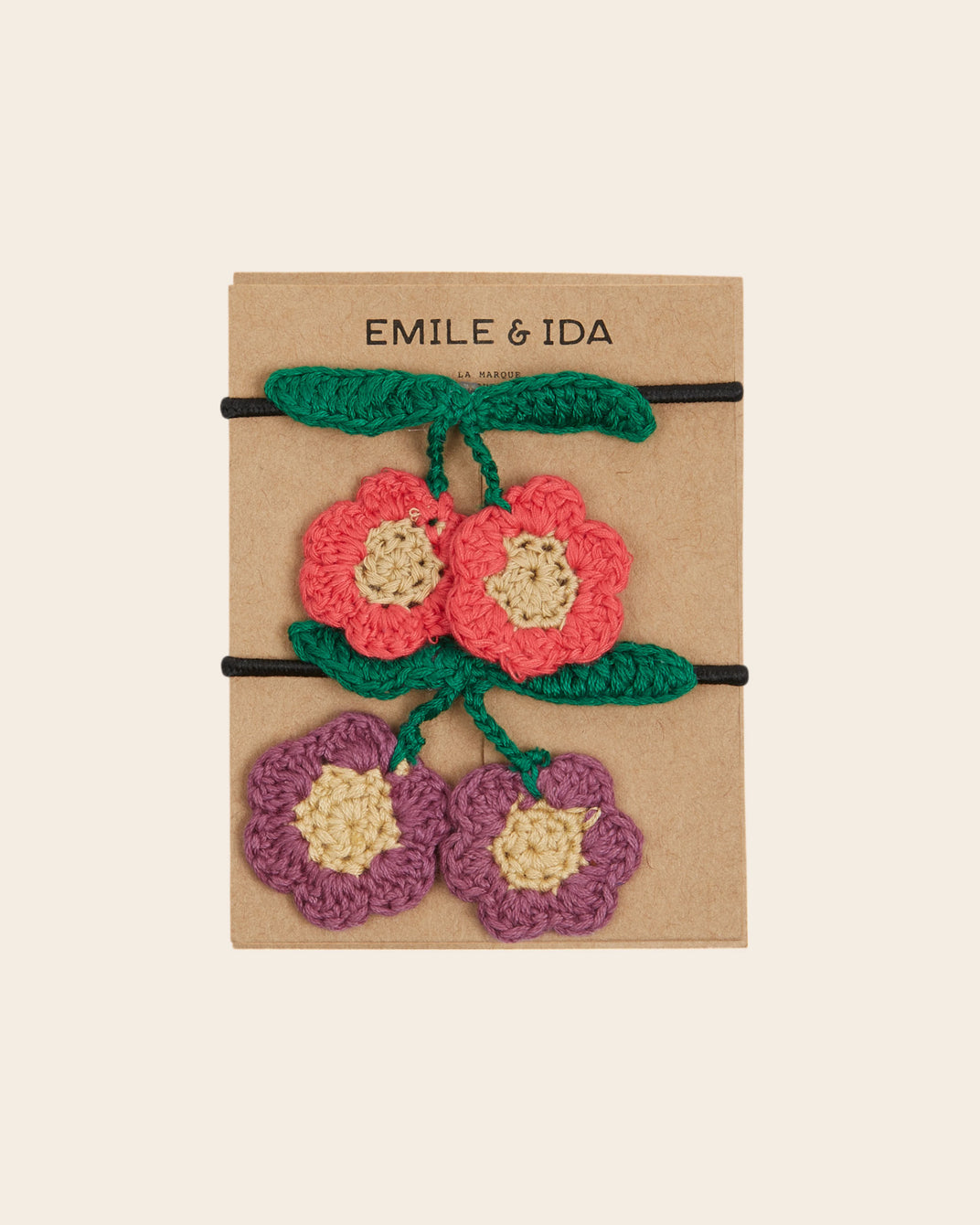 set of 2 multicolor crochet elastics
