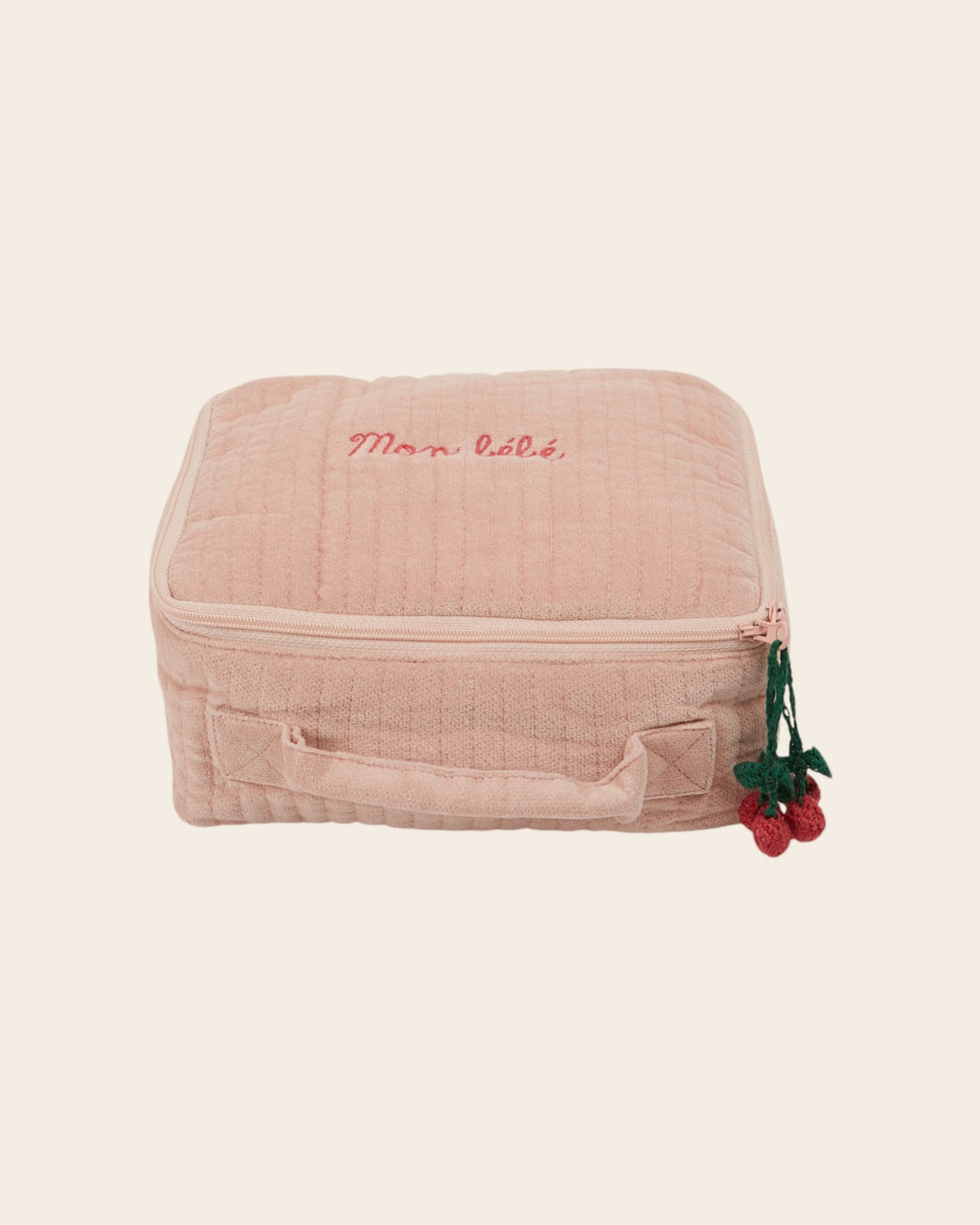 Trousse de naissance velours rose