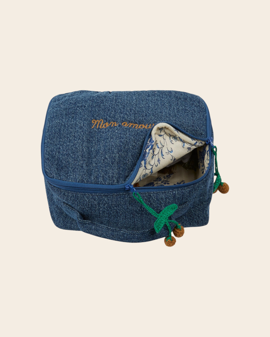 Trousse de toilette denim bleu