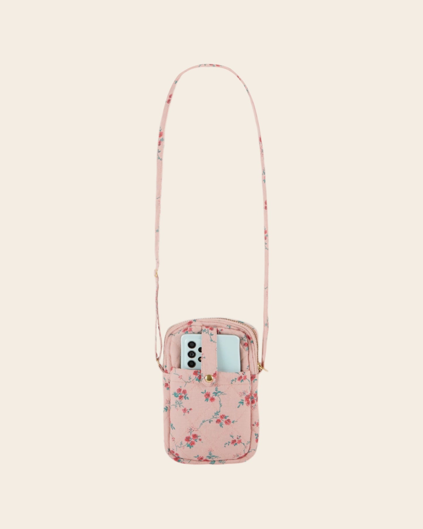 Pochette téléphone aster rose