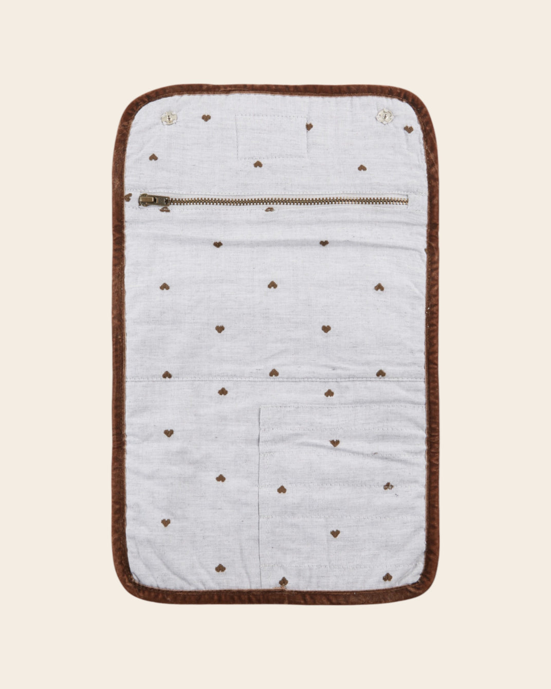 Pochette à maquillage coeur gris