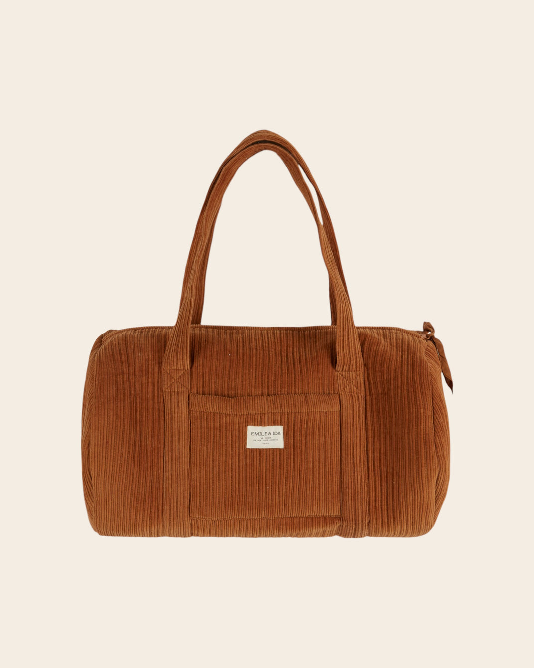 Sac week-end velours caramel