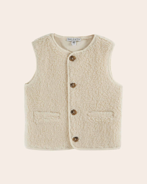 ecru sheepskin vest