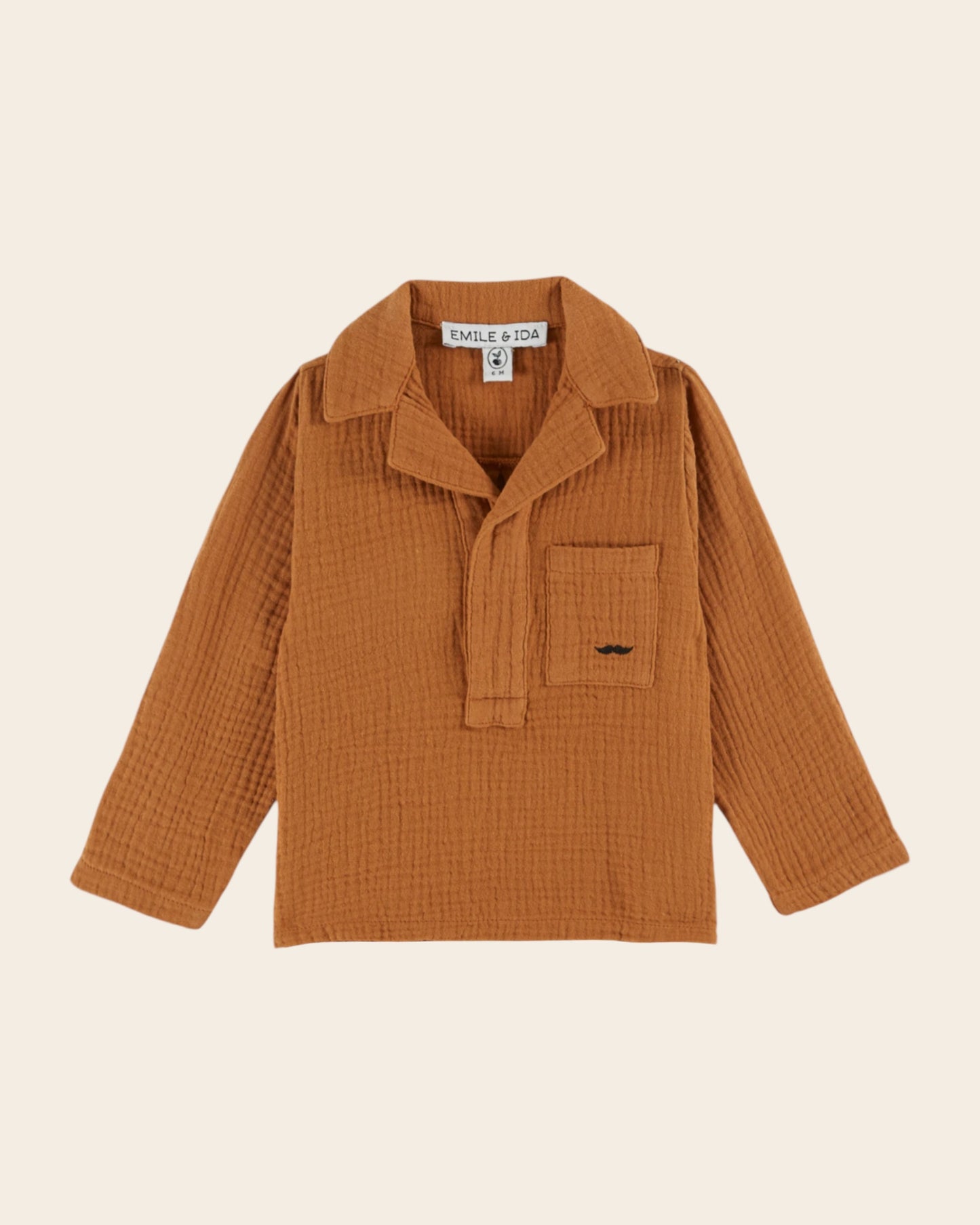 Kurta gaze de coton caramel