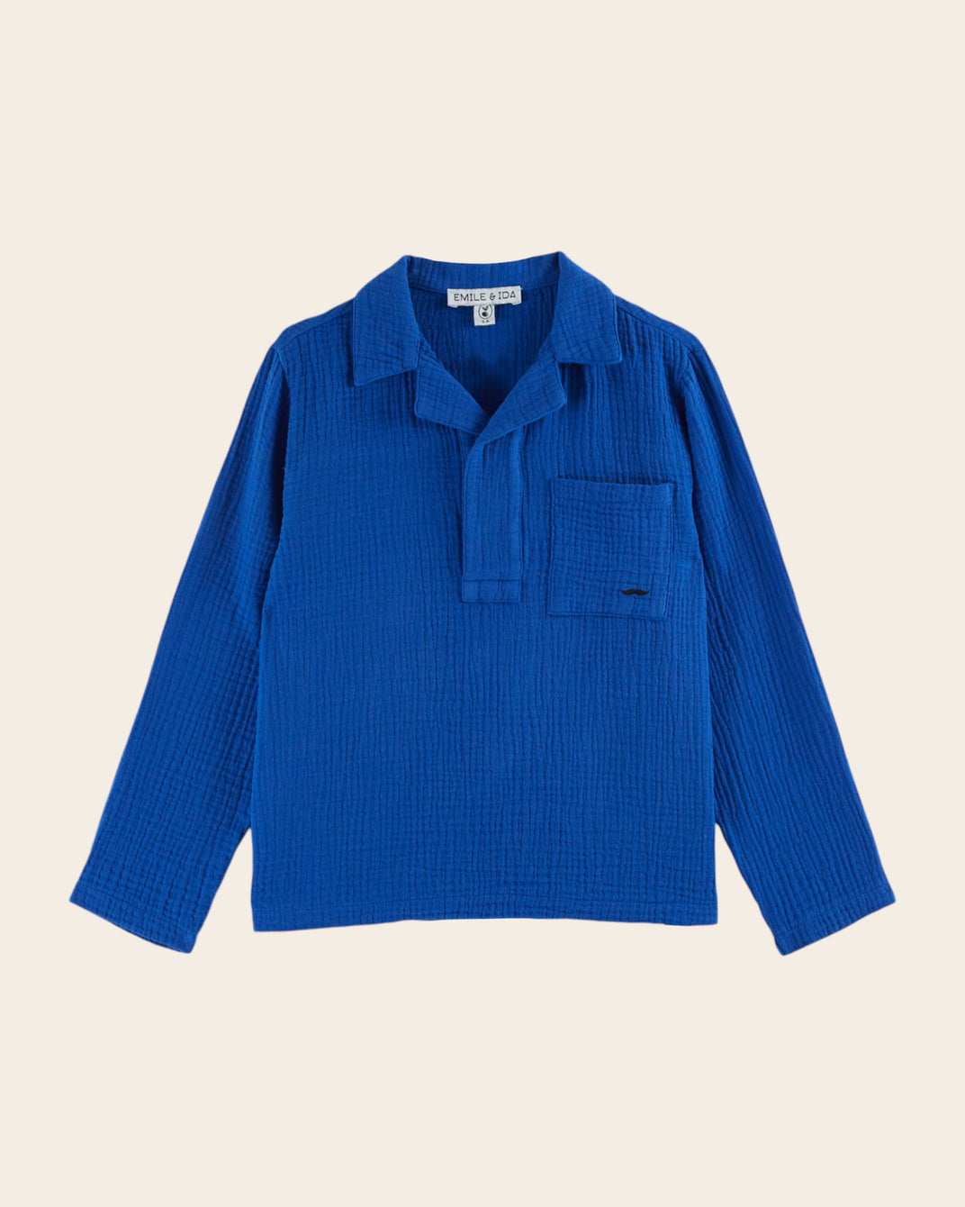 Kurta gaze de coton bleu royal