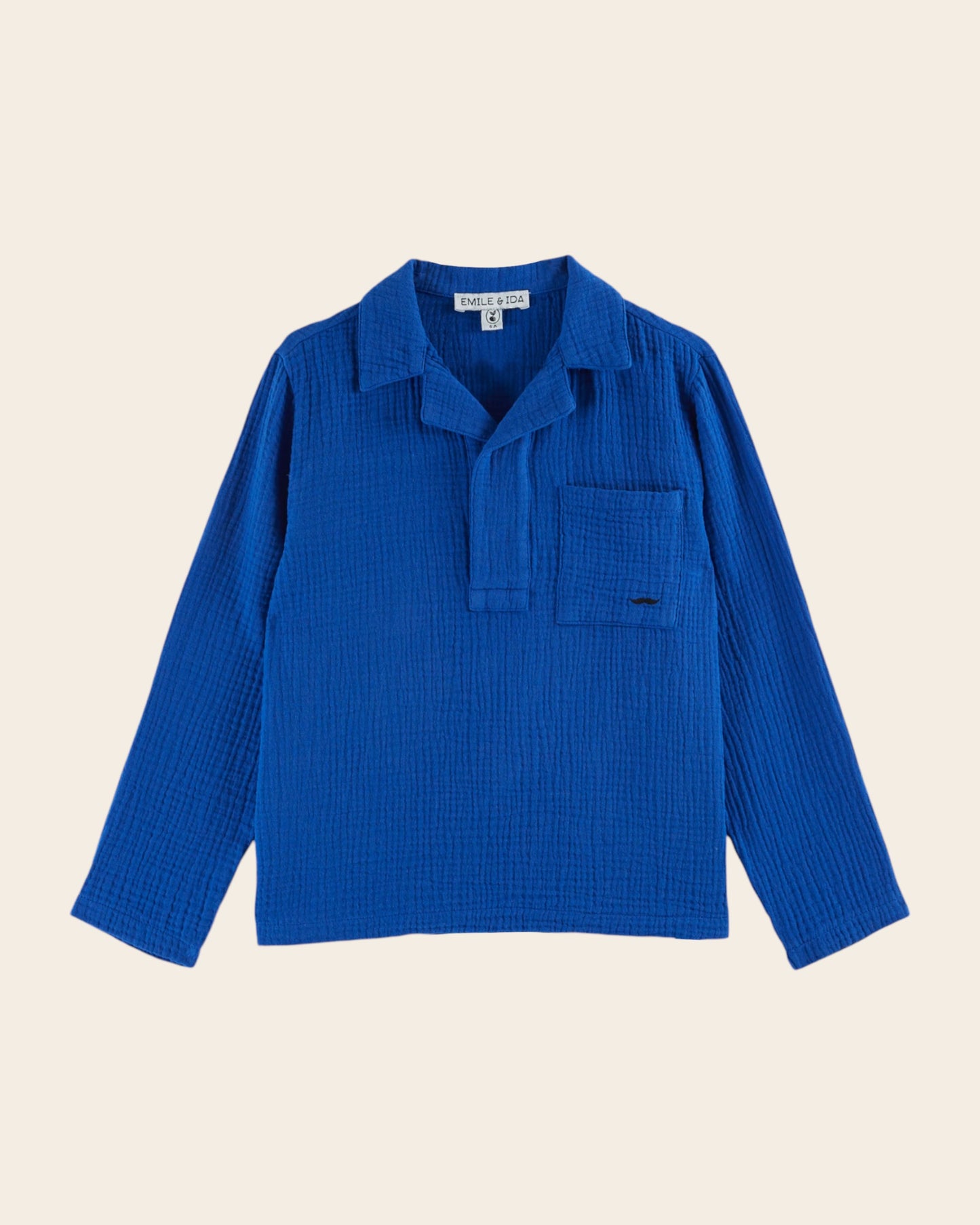 Kurta gaze de coton bleu royal