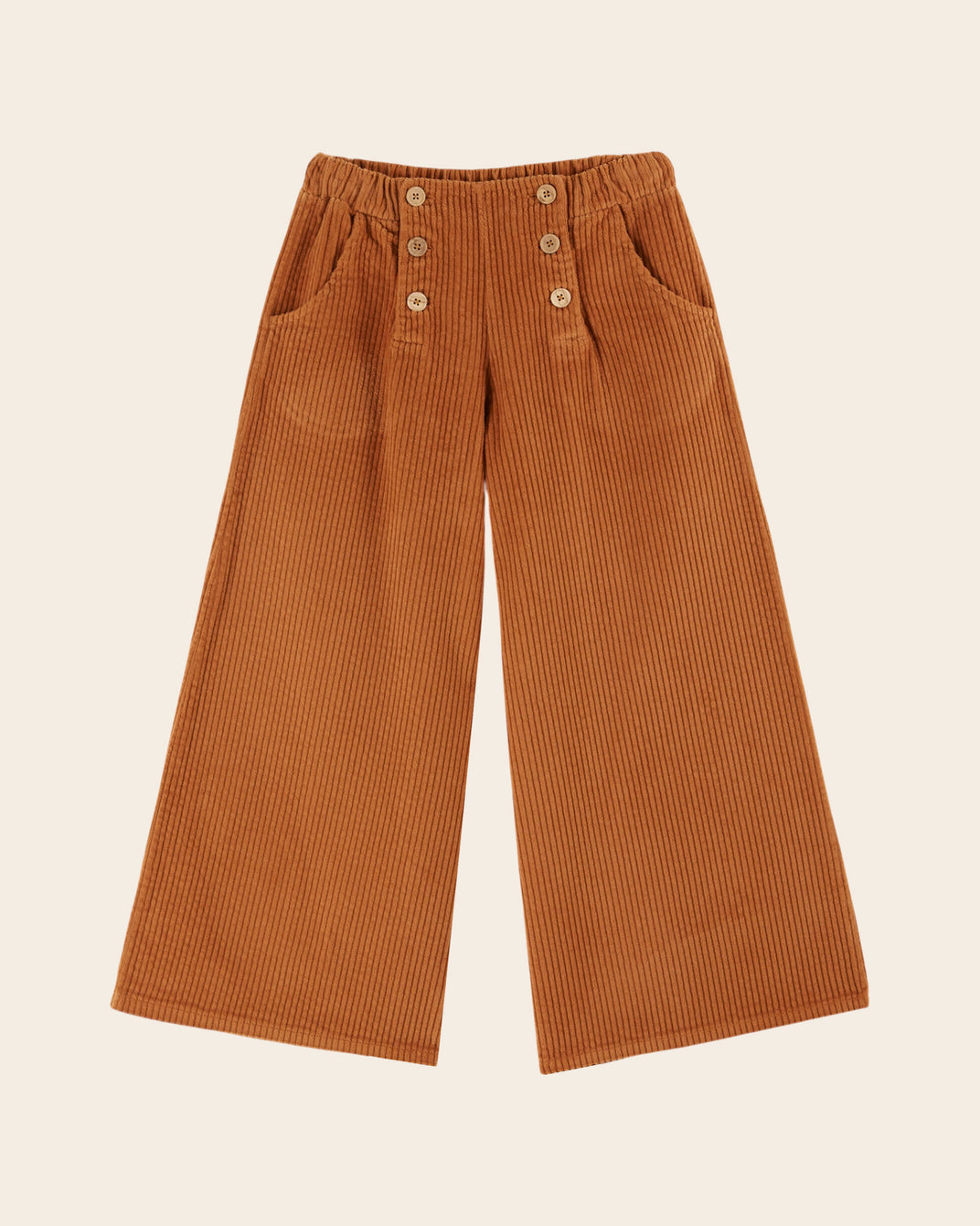 Pantalon velours à pont caramel