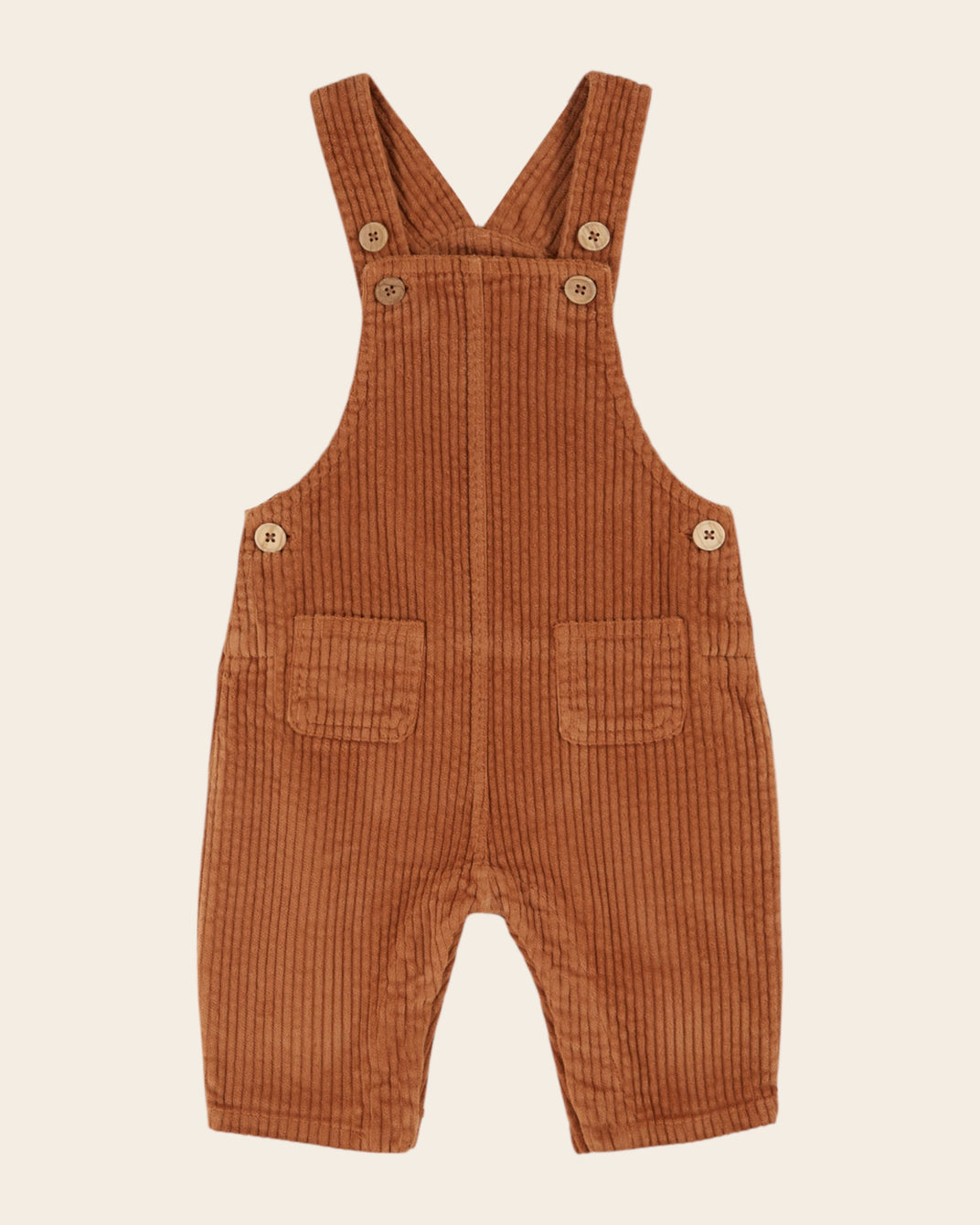 pecan velvet overalls