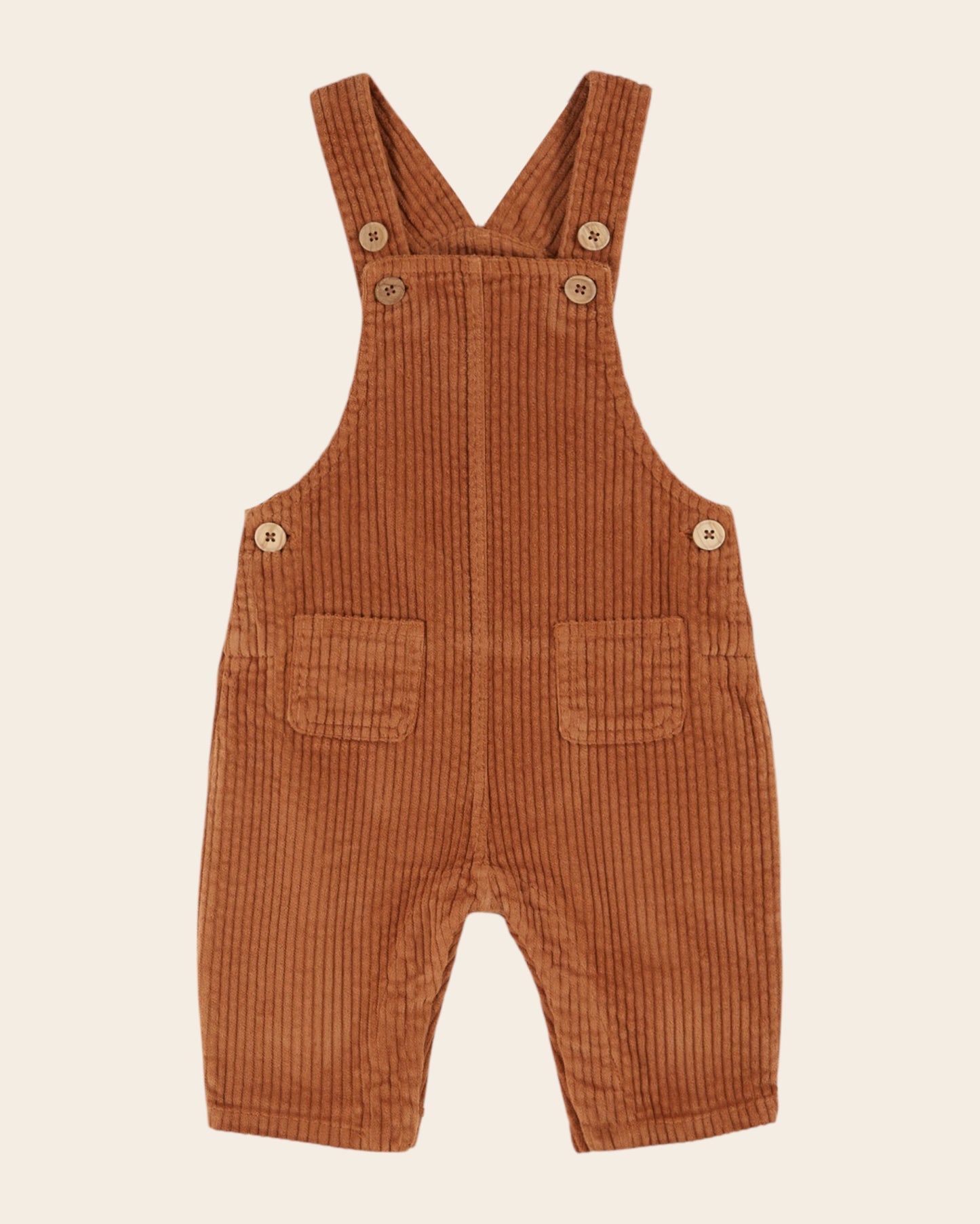 pecan velvet overalls