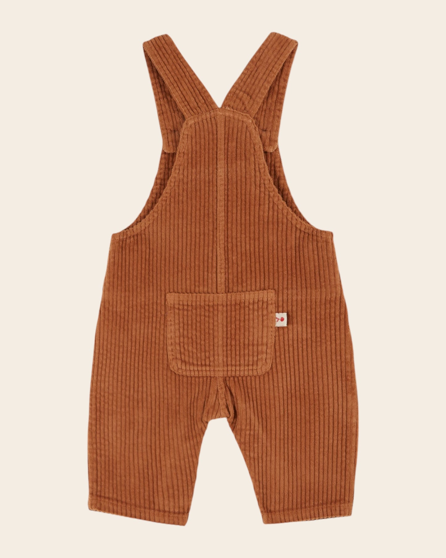 pecan velvet overalls