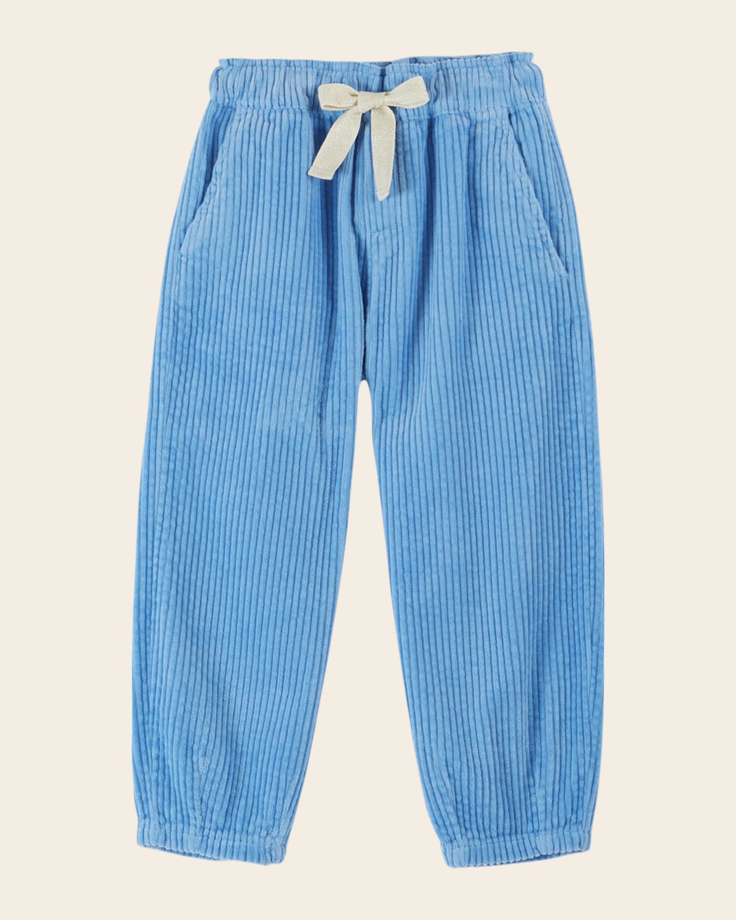 Pantalon sarouel velours cotelé bleu