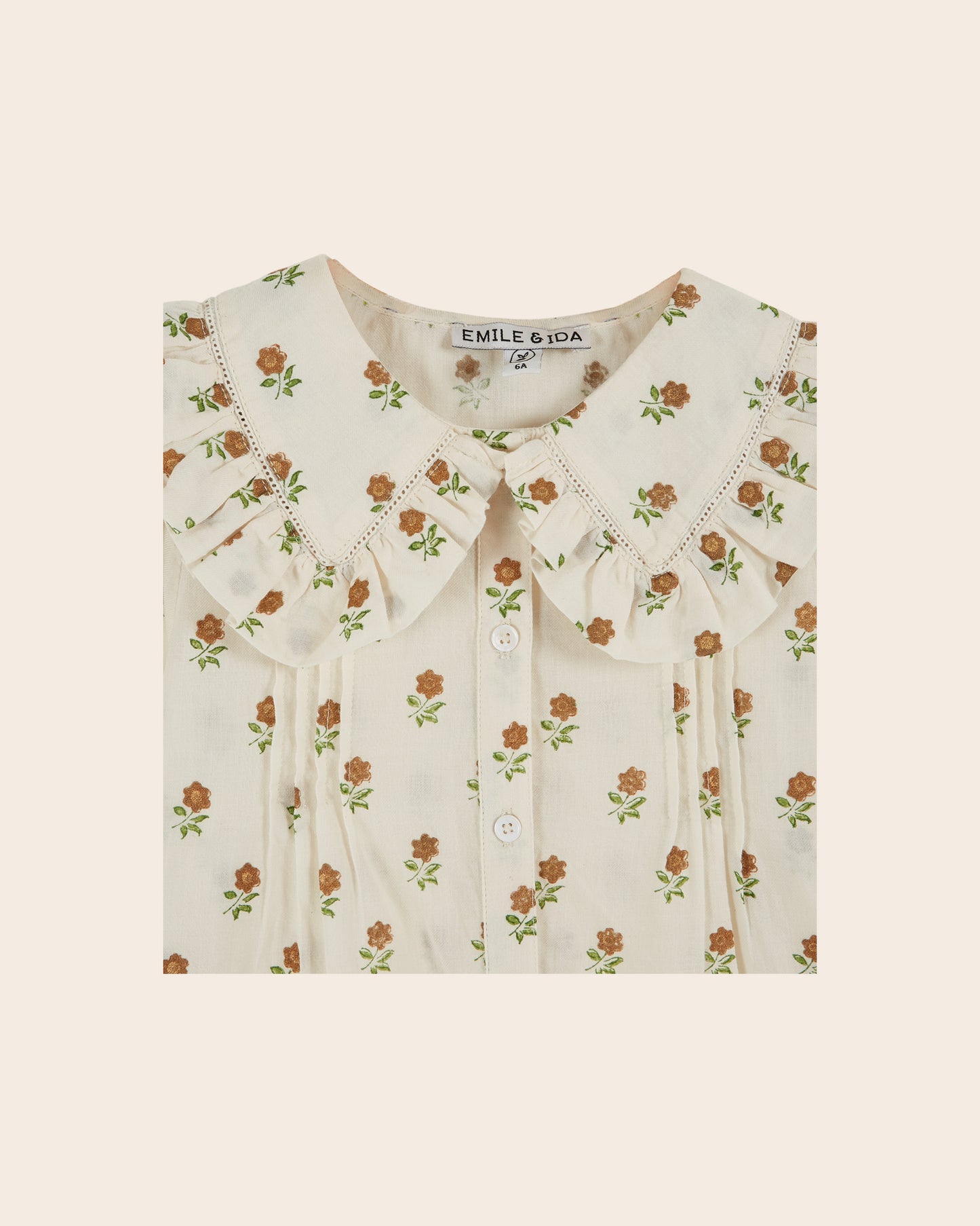 Blouse à fleurs doré crème