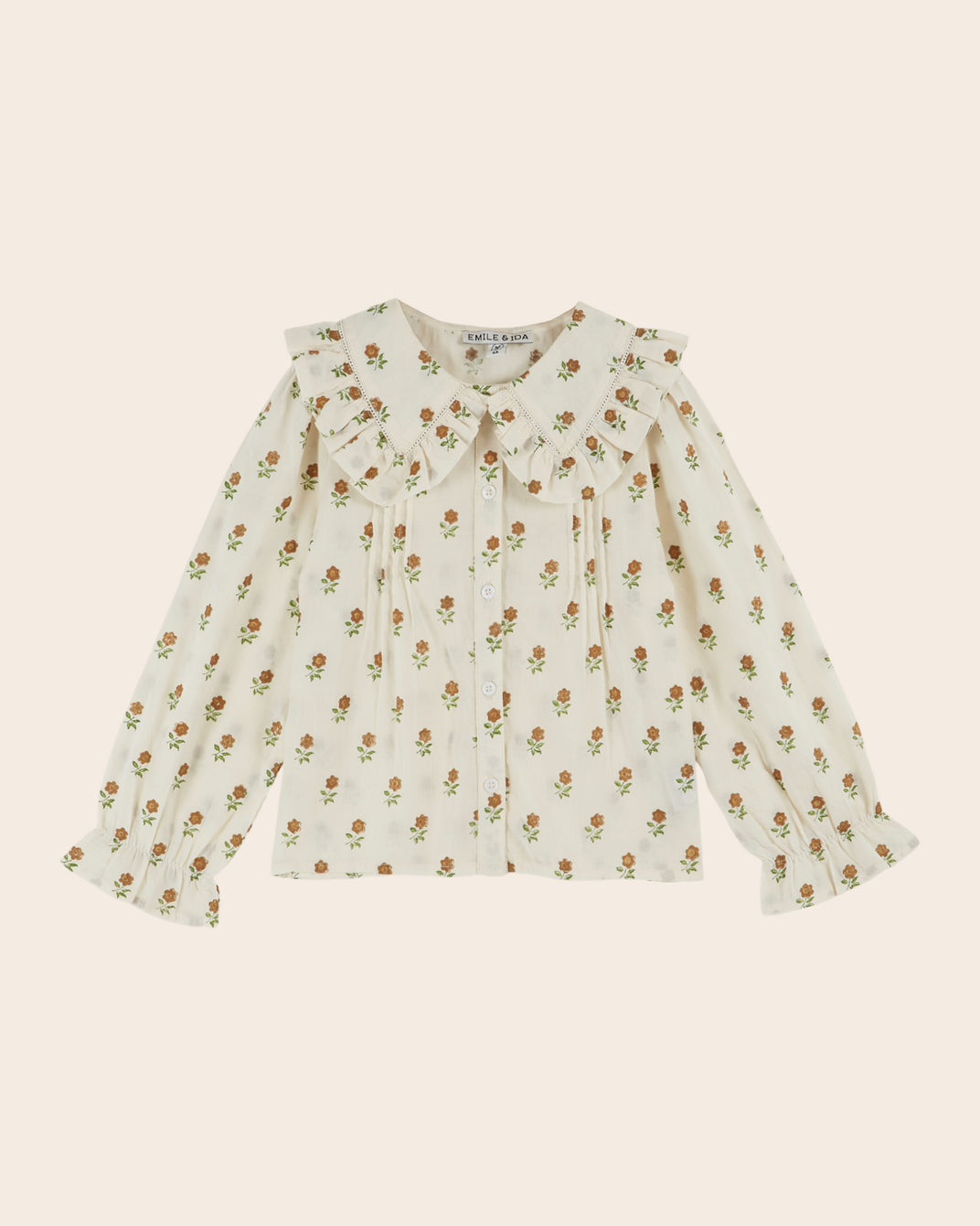 Blouse à fleurs doré crème