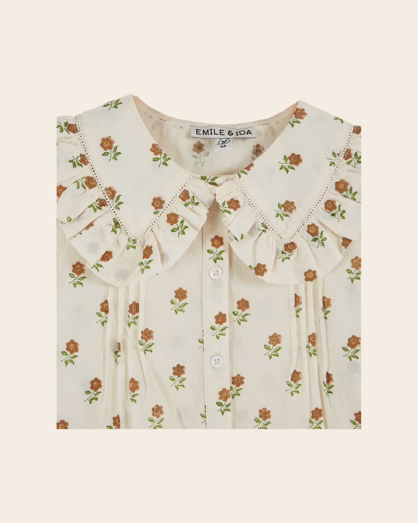 Blouse - Fleurs doré crème