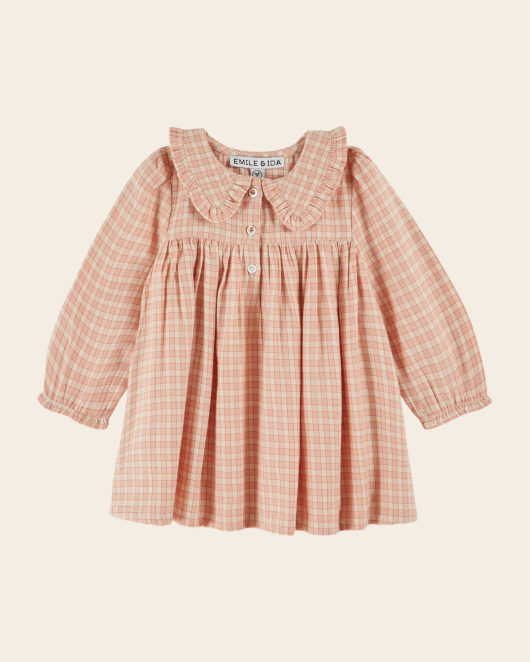 Robe ample à carreaux rose