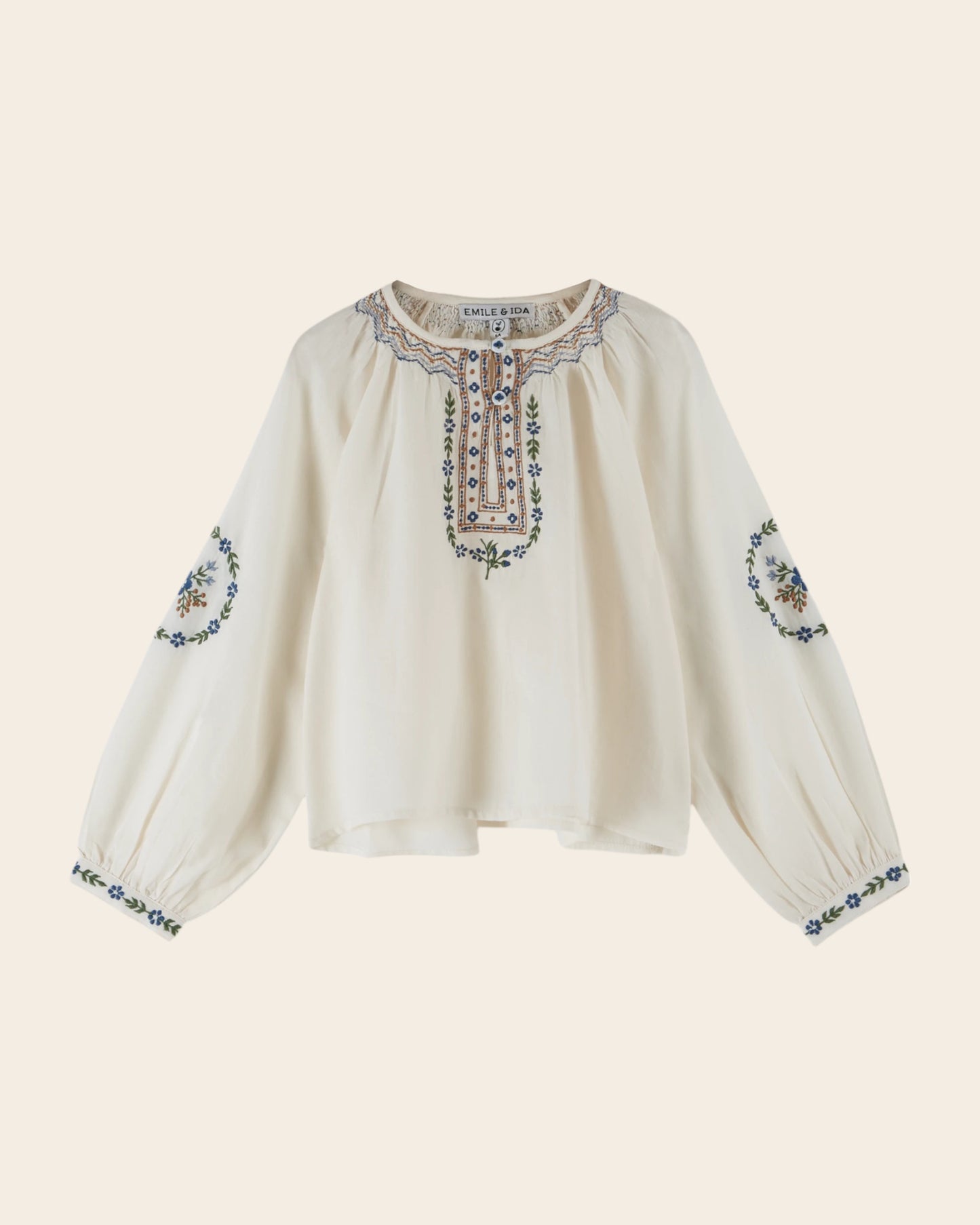 cream ethnic embroidered blouse