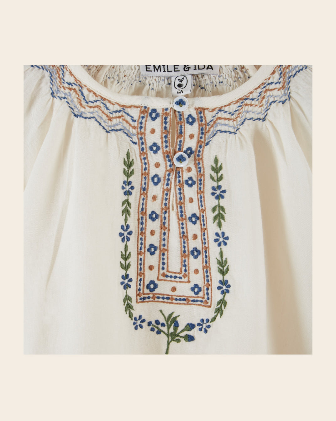 cream ethnic embroidered blouse