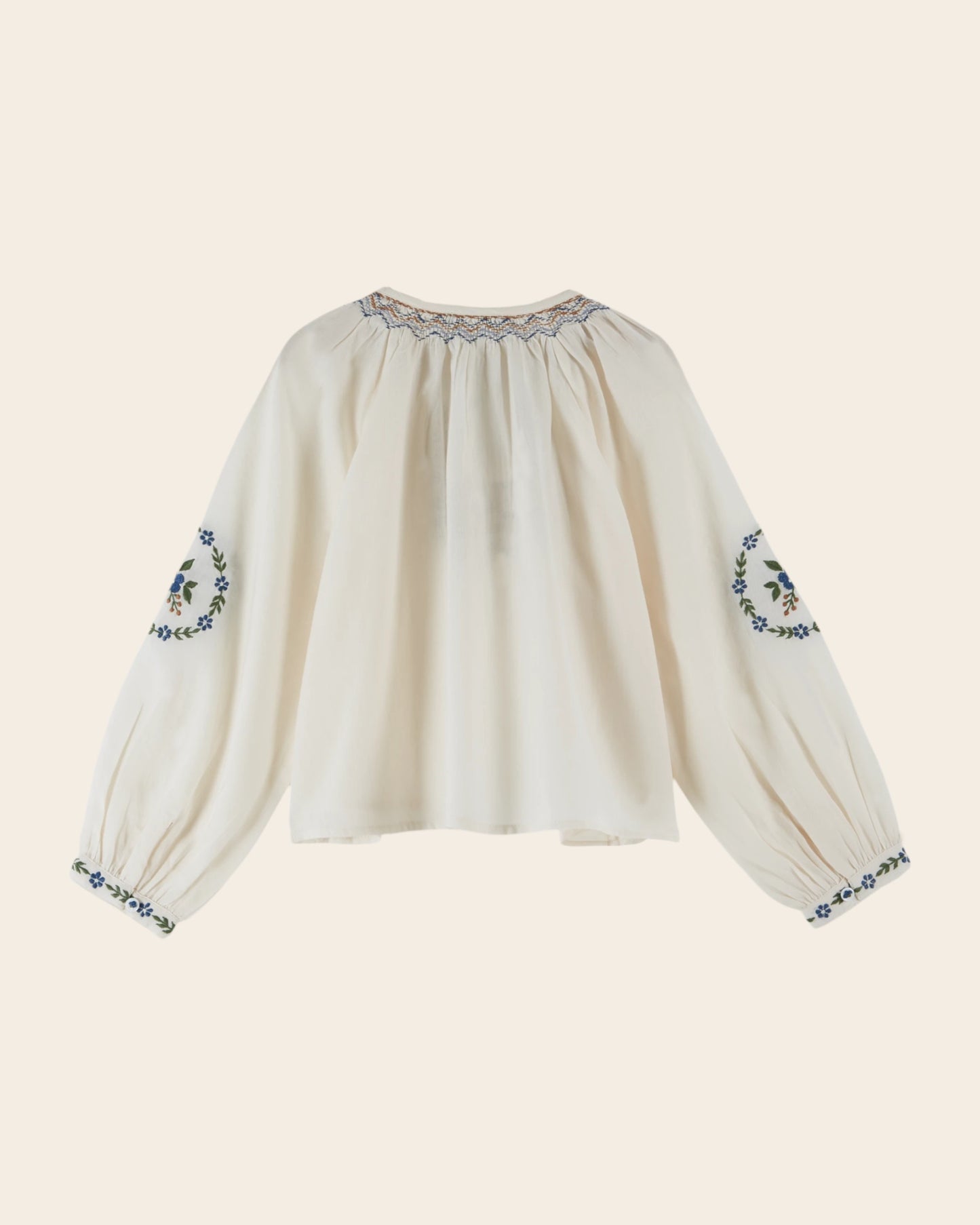 cream ethnic embroidered blouse
