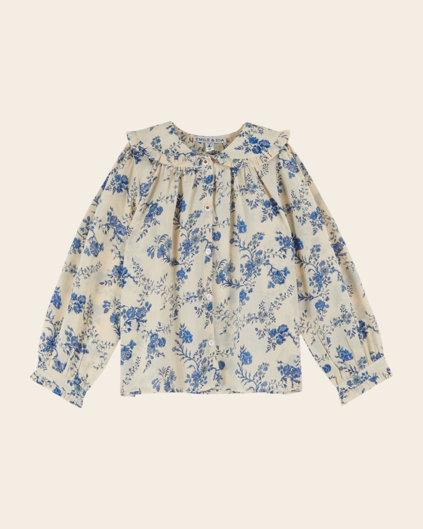 orchid blouse with bow collar and blue orchid