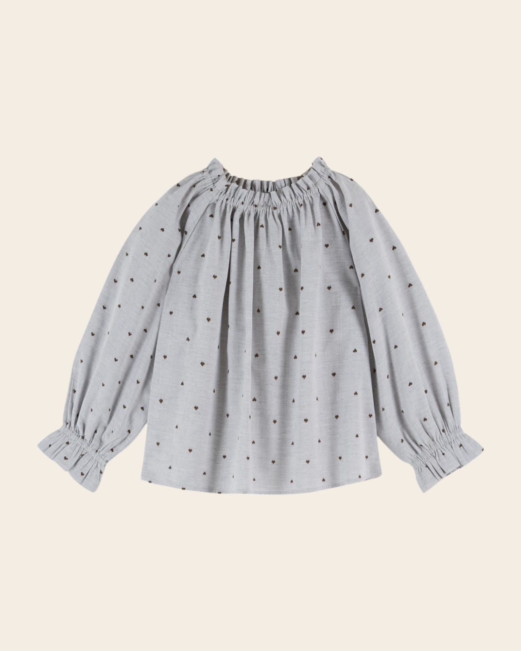 heart jacquard blouse