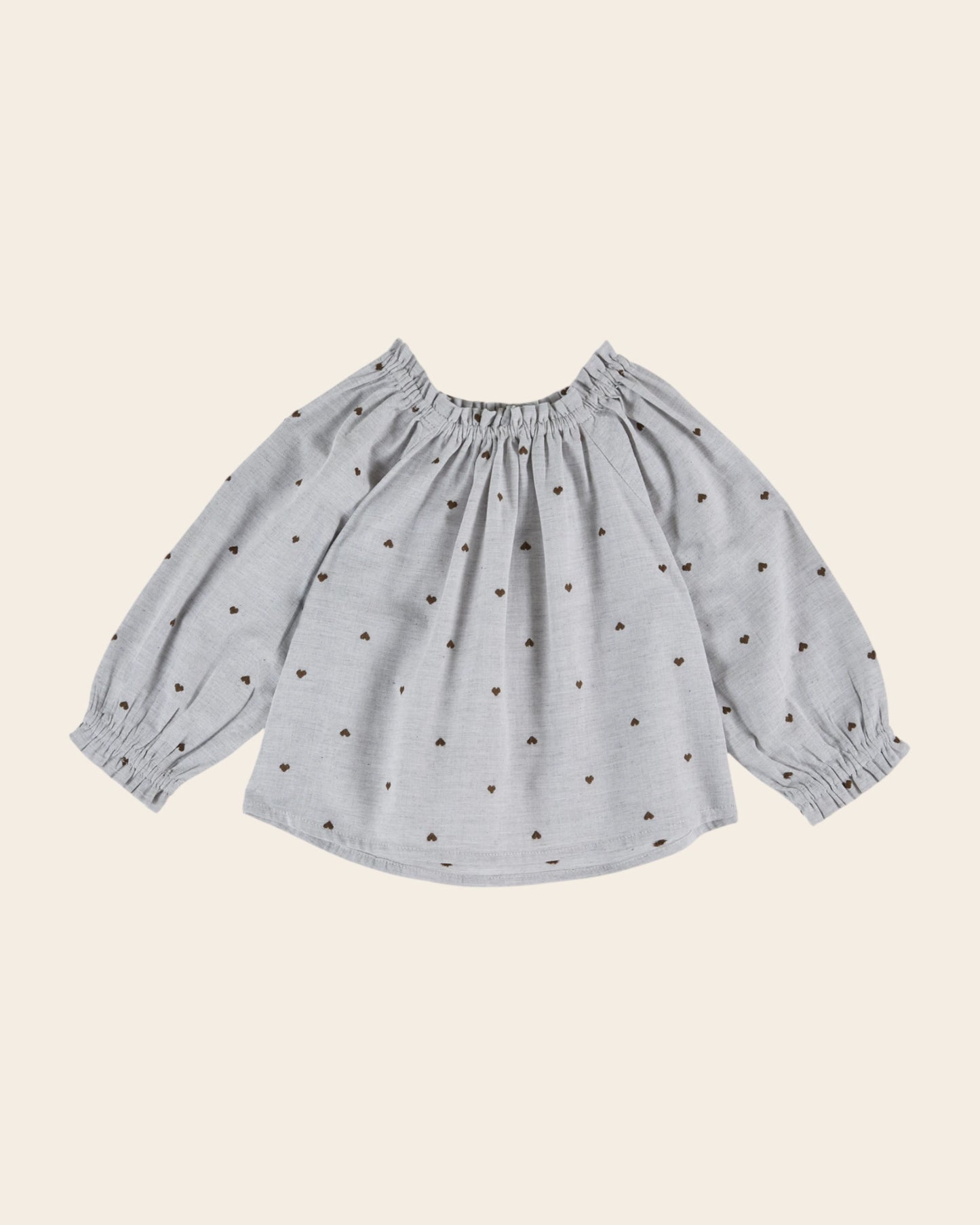 heart jacquard blouse