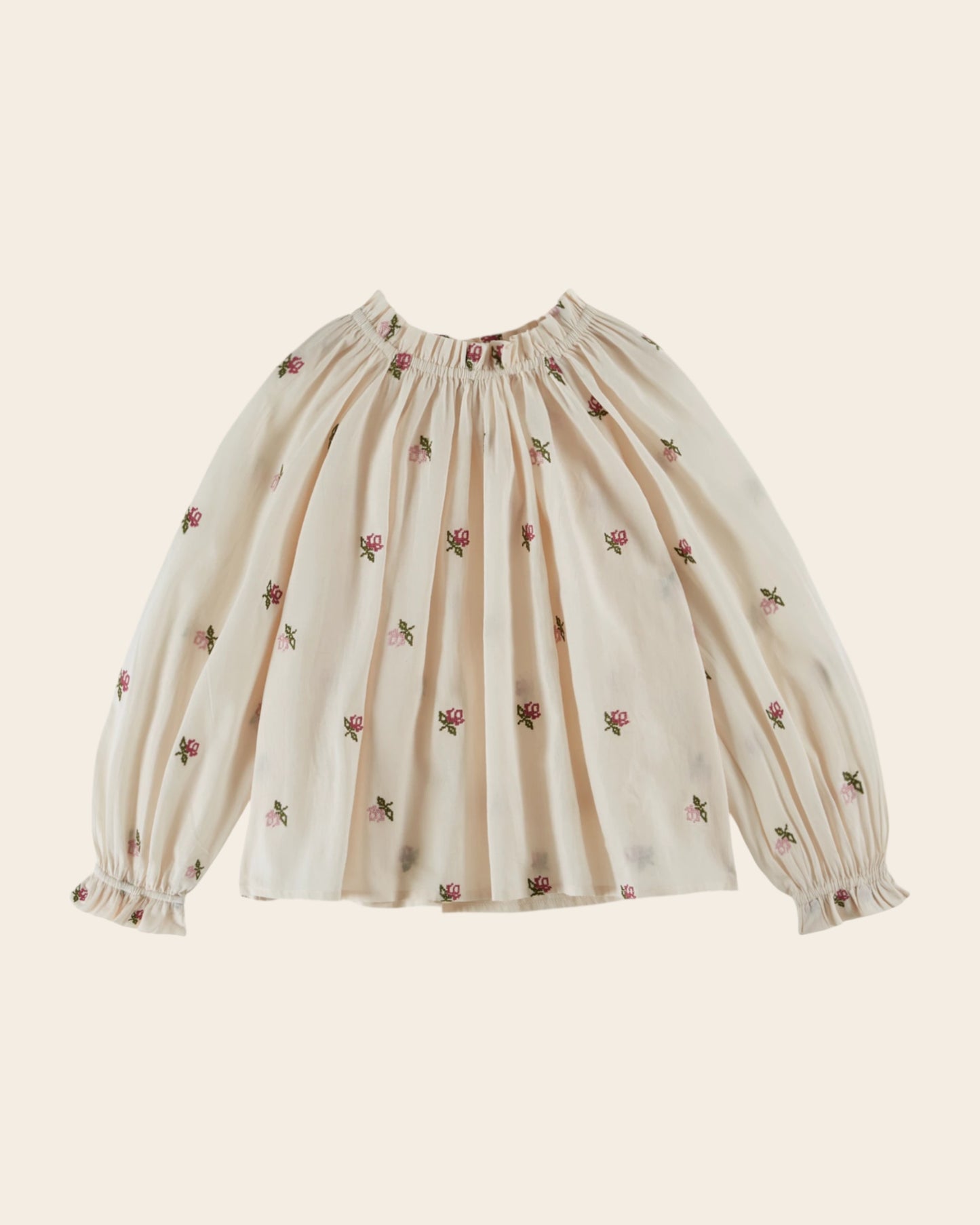 cream embroidered blouse