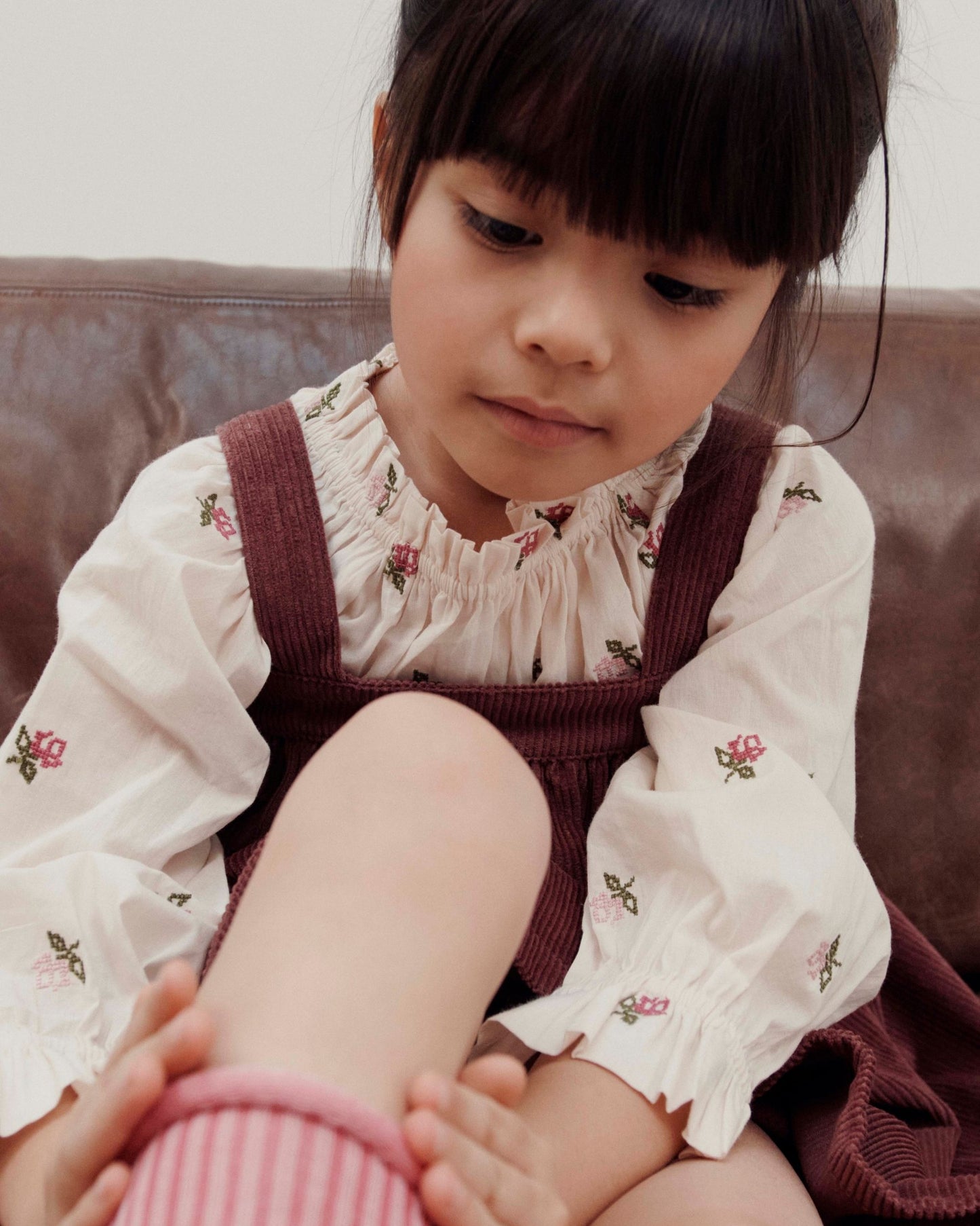 cream embroidered blouse