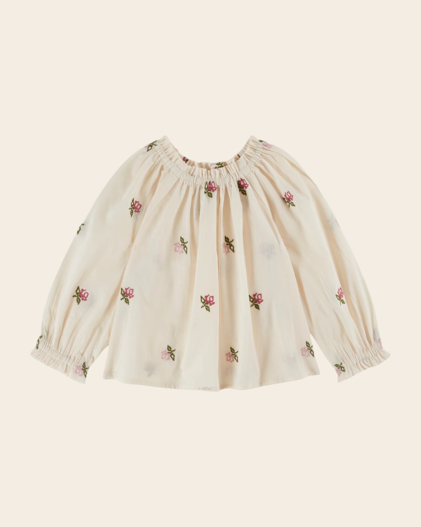cream embroidered blouse