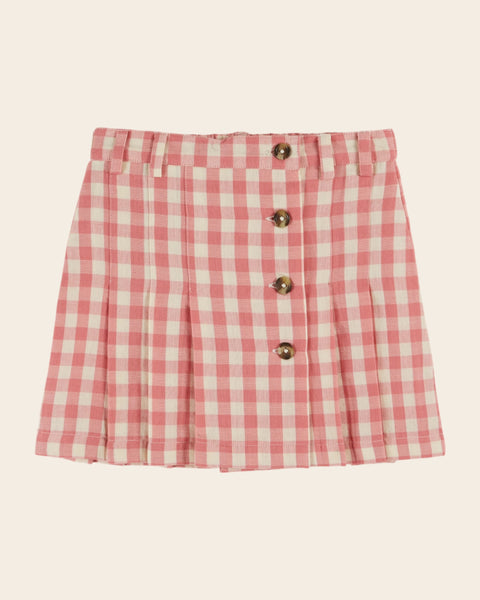 Jupe - Plissé vichy rose