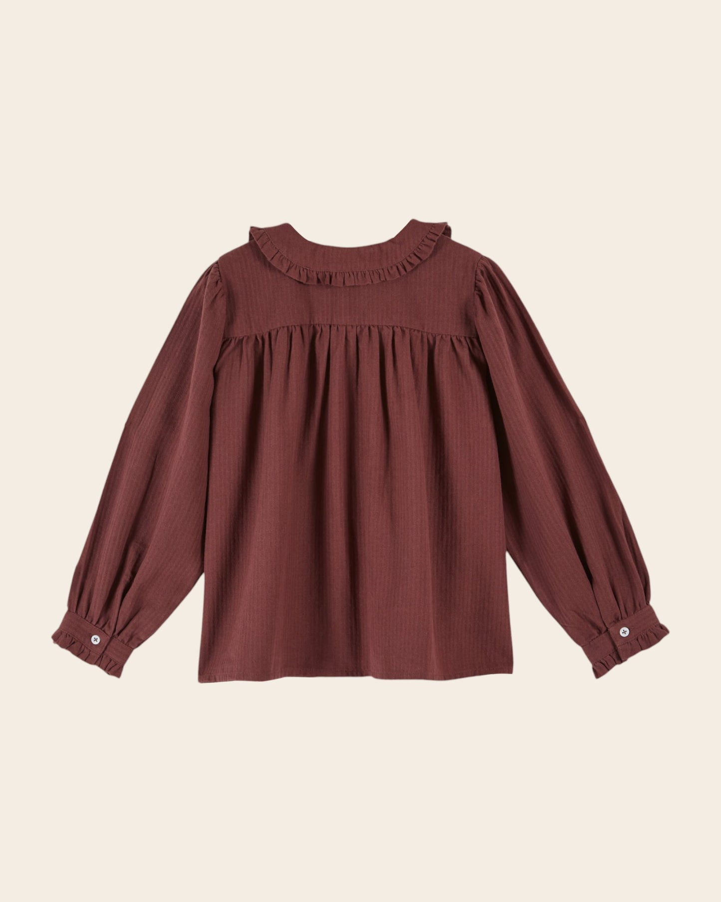 Blouse smockée violine