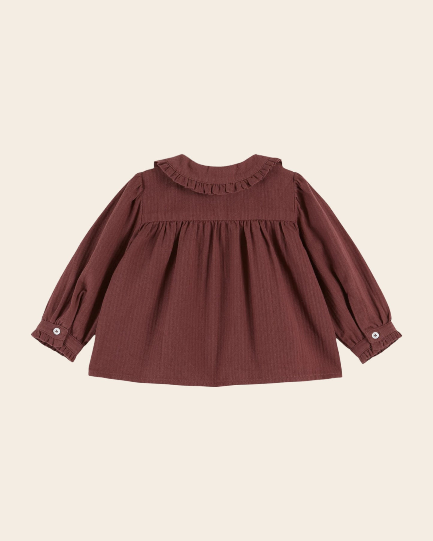 Blouse smockée violine