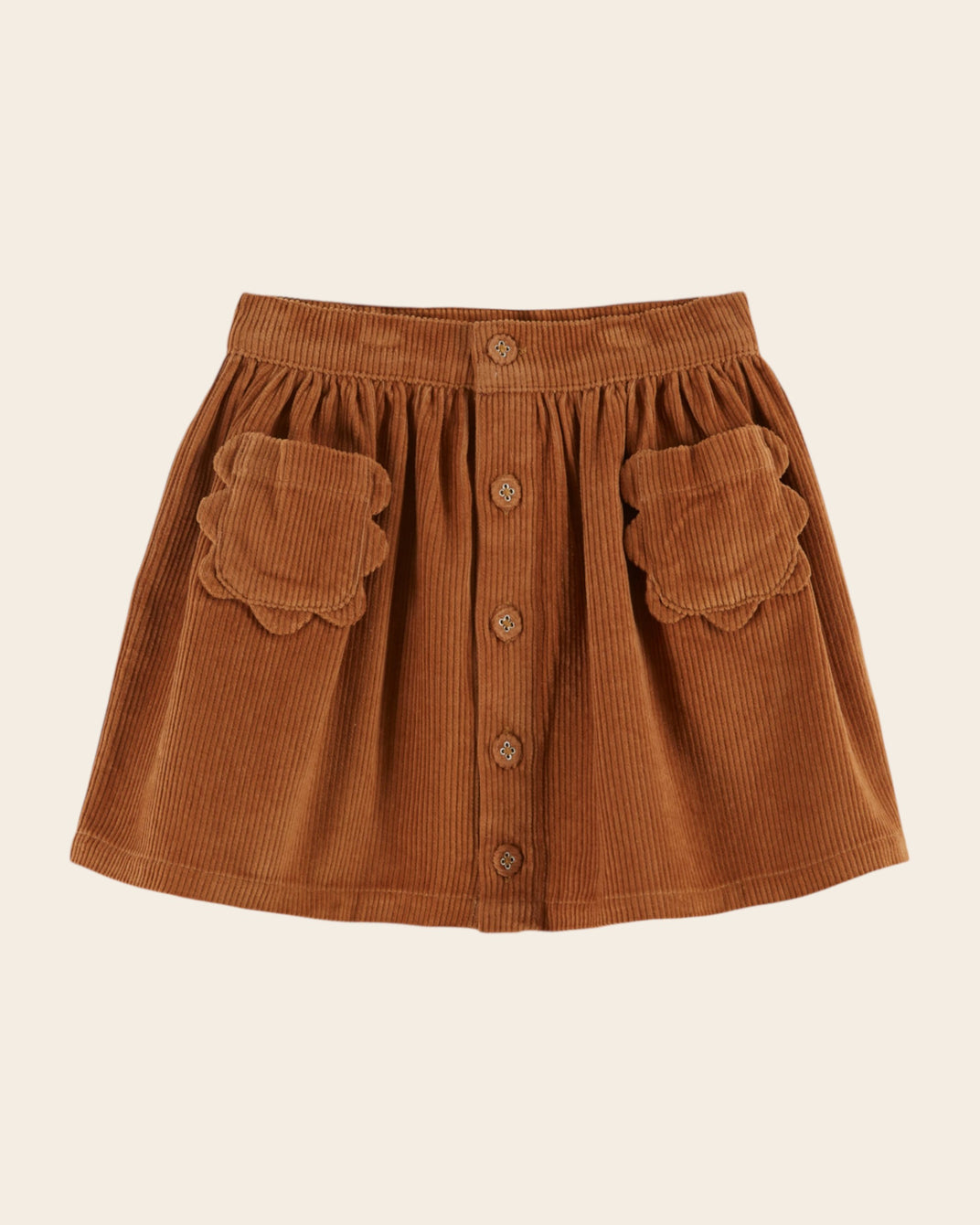 pecan velvet flower pocket skirt