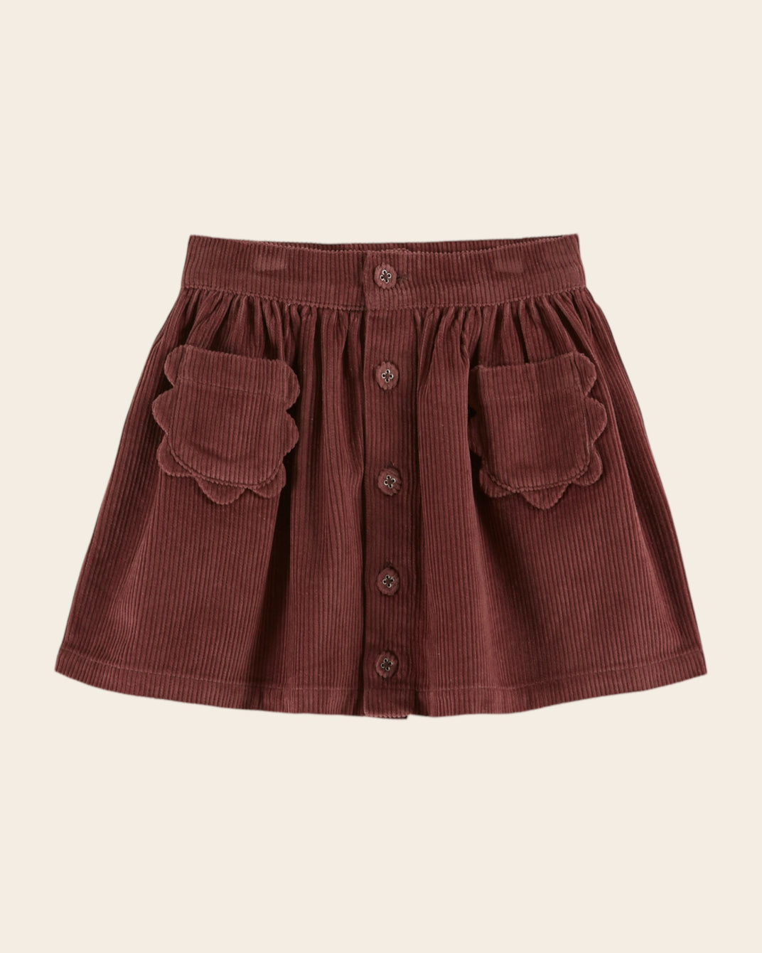 purple velvet flower pocket skirt