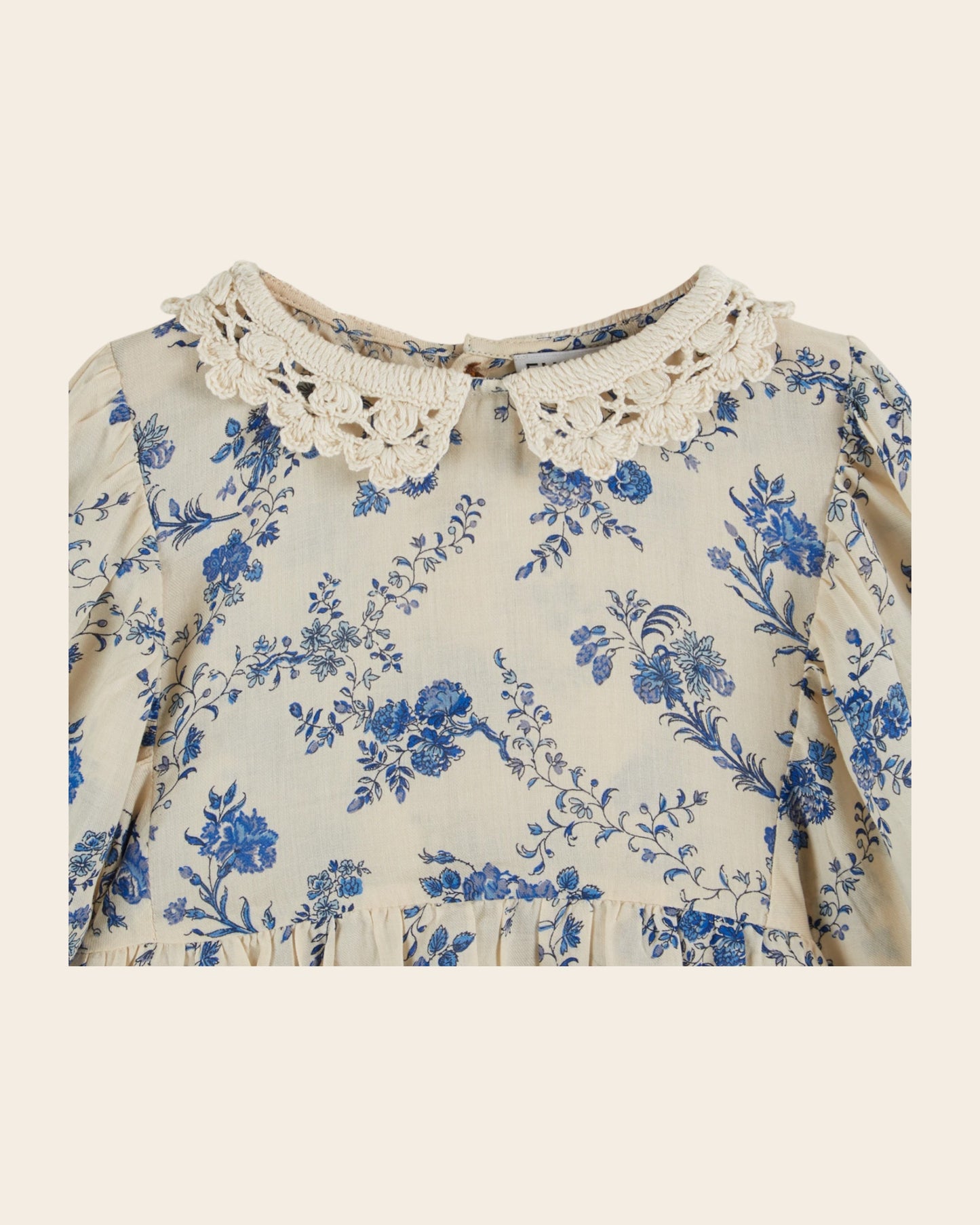 blue orchid crochet collar blouse
