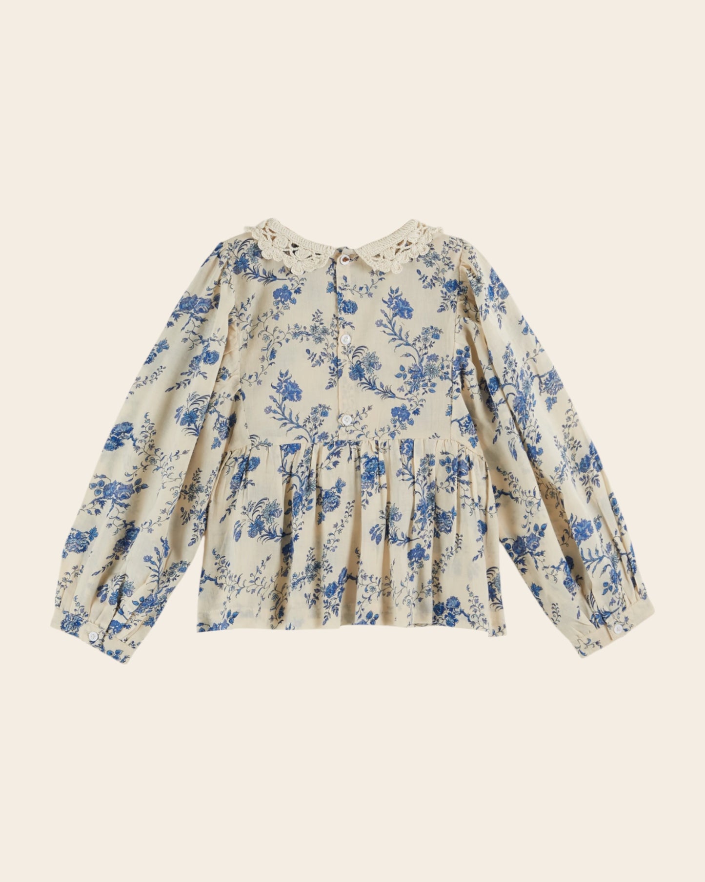 blue orchid crochet collar blouse